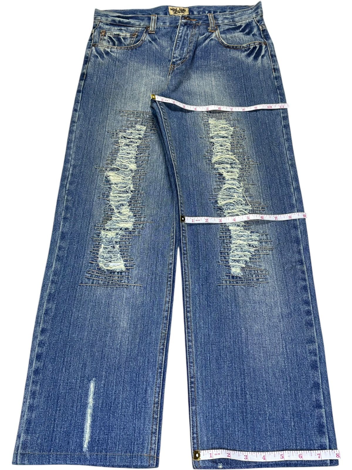 Japanese Brand Vintage Japanese Brand Faded Wash Patched Loose Jeans Size US 31 - 15 Thumbnail
