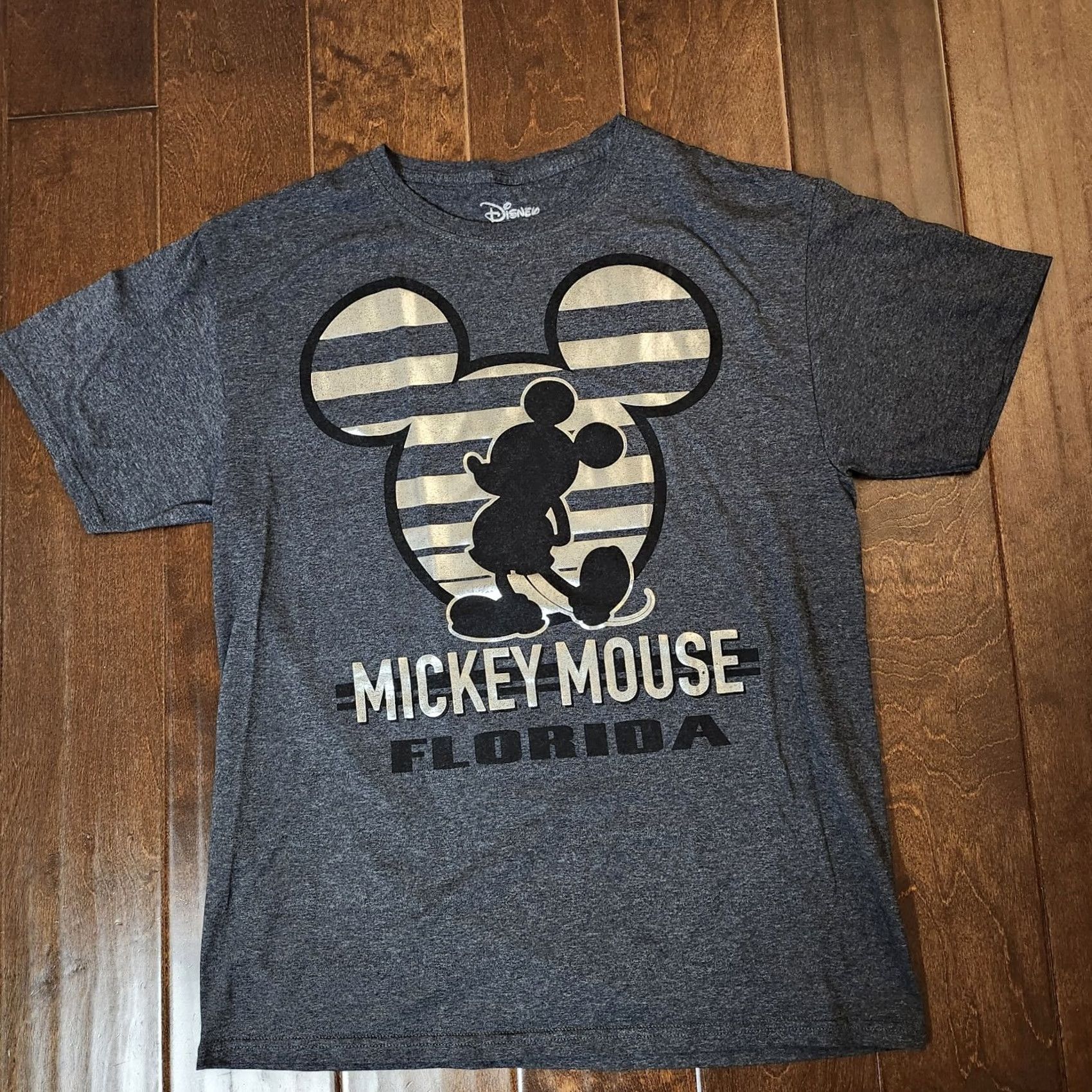 Disney Disney Shirt Mens Medium Gray Mickey Mouse Florida Shiny Metallic Graphic Tee Size US M / EU 48-50 / 2 - 2 Thumbnail