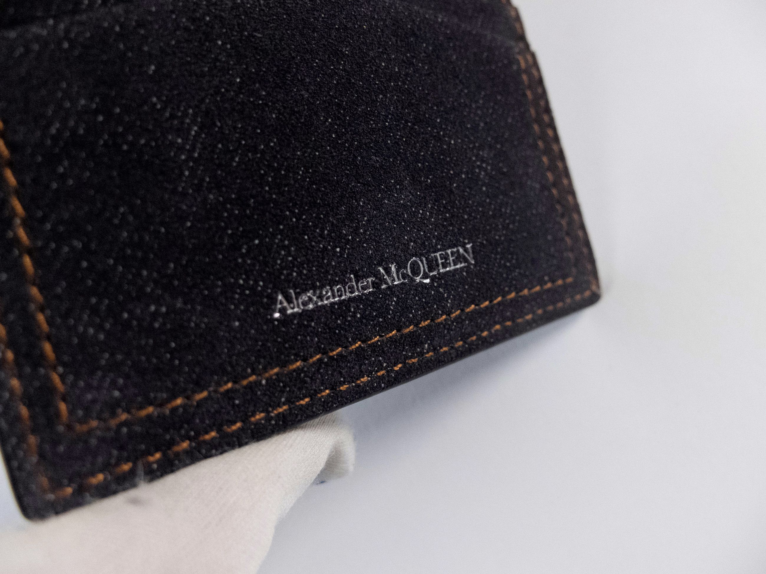 Alexander McQueen ALEXANDER MCQUEEN blue Skull leather "denim" card holder Size ONE SIZE - 4 Thumbnail