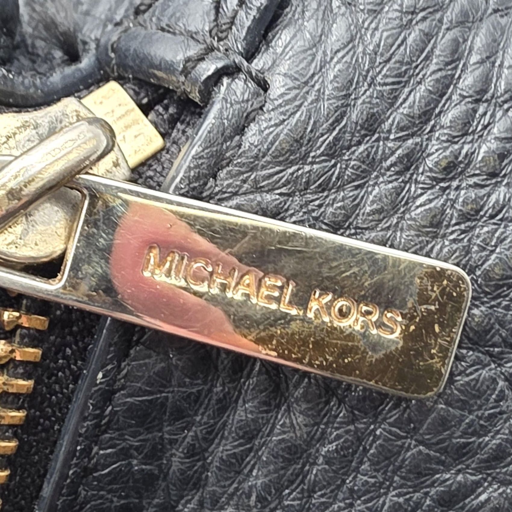 Michael Kors Michael Kors Hobo Bag Womens Large Black Pebbled Leather Gold Hardware Fulton Size ONE SIZE - 5 Thumbnail