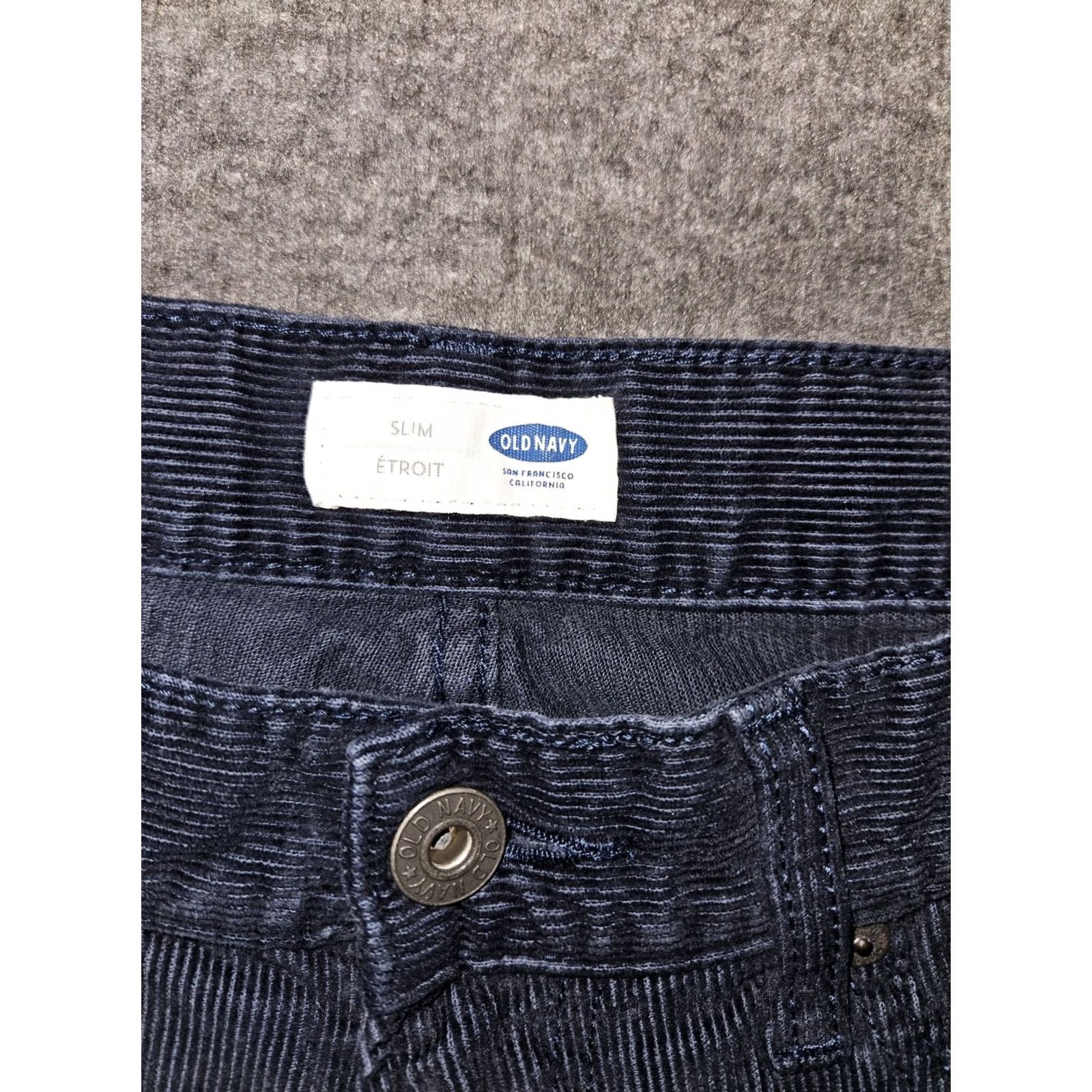 Old Navy Old Navy Corduroy Straight Leg Pants Men 33x32 Blue Low Rise Casual Slim Pockets Students? Size US 33 - 2 Thumbnail