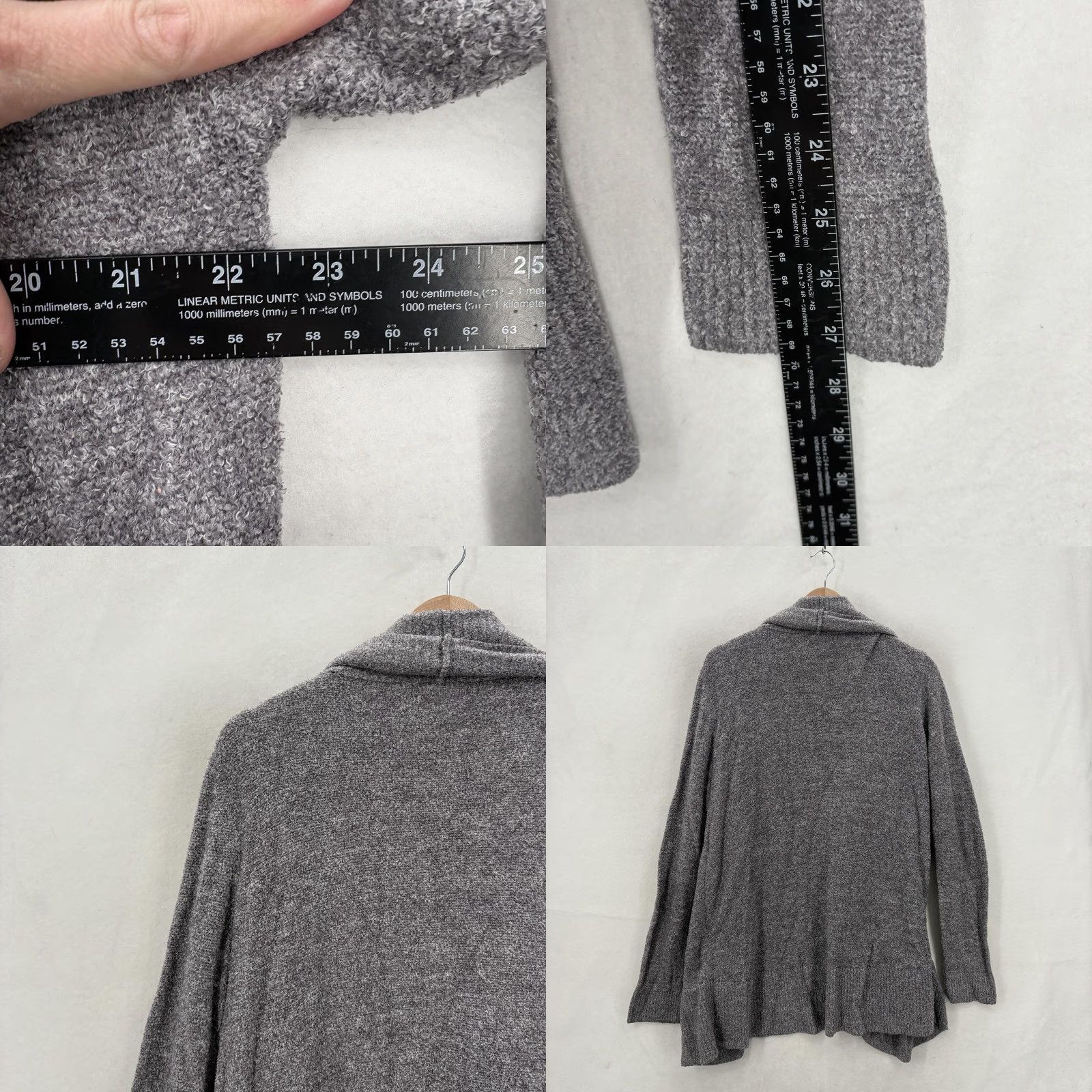 Vintage Barefoot Dreams Cardigan Womens L/XL Gray Cozychic Lite Open Front Lightweight Knit Sweater Casual Womens L/XL Gray Barefoot Dreams Cardigan Size L / US 10 / IT 46 - 8 Thumbnail