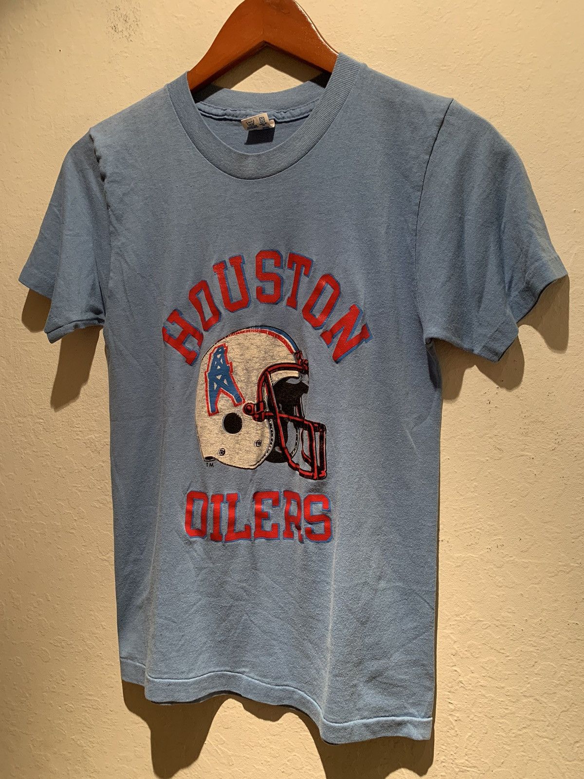 Vintage Houston Oilers T Shirt Mens Large AOP Single Stitch NFL Rare USA  Made L