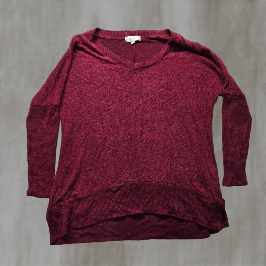 Vintage Pink Rose Sweater Shirt Womens Oversized Long Sleeve V-Neck Purple S Adult Small Size S / US 4 / IT 40 - 1 Thumbnail