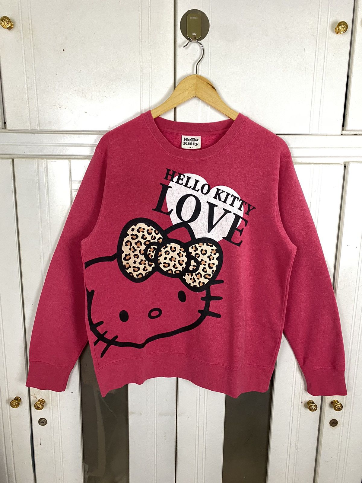 image of Cartoon Network x Vintage Hello Kitty Sweatshirt in Pink, Men's (Size Large)