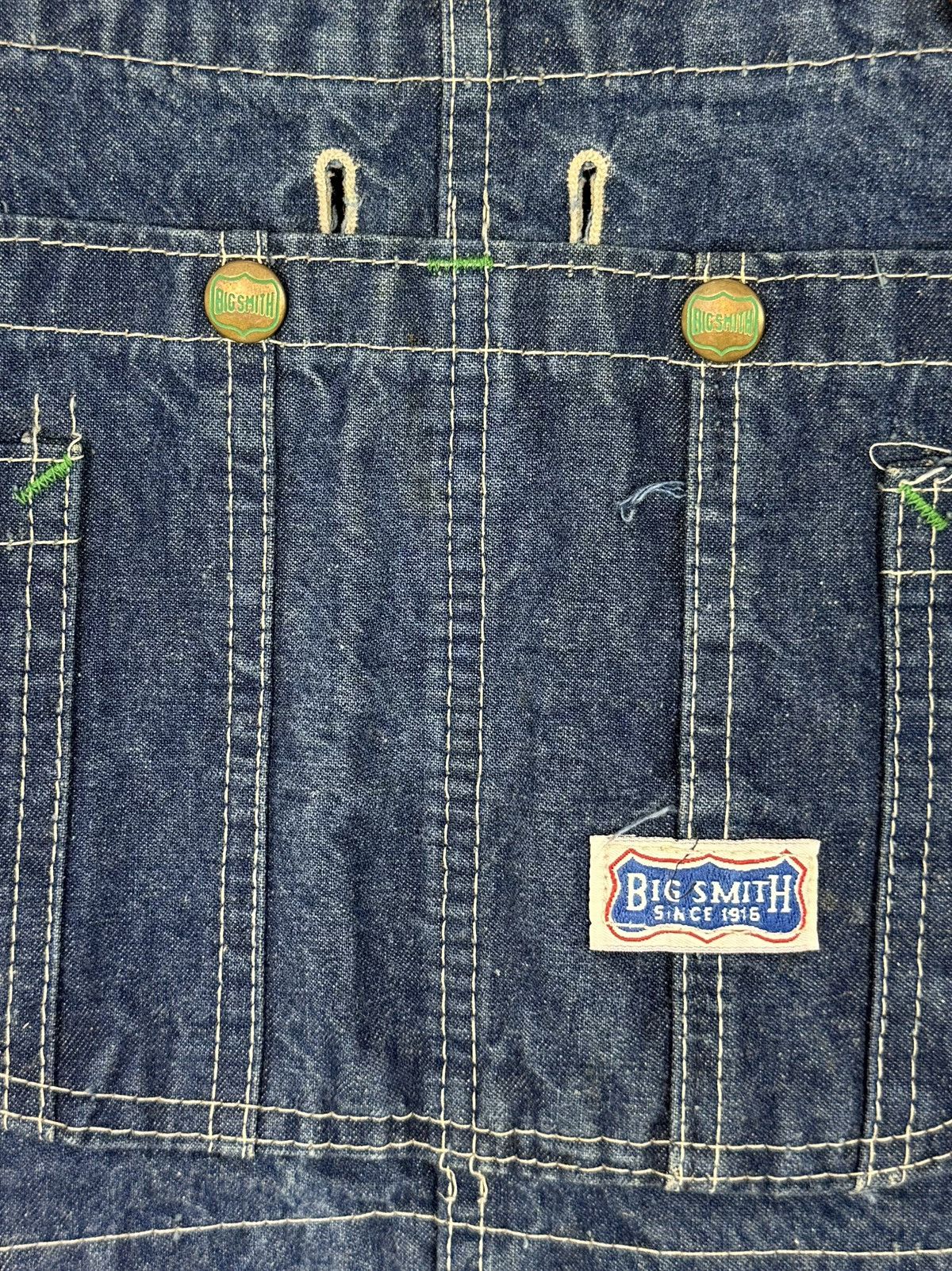 Vintage 1980ʼs Vintage Big Smith Blue Denim Bib Overalls 30X30 Size US 30 / EU 46 - 3 Thumbnail
