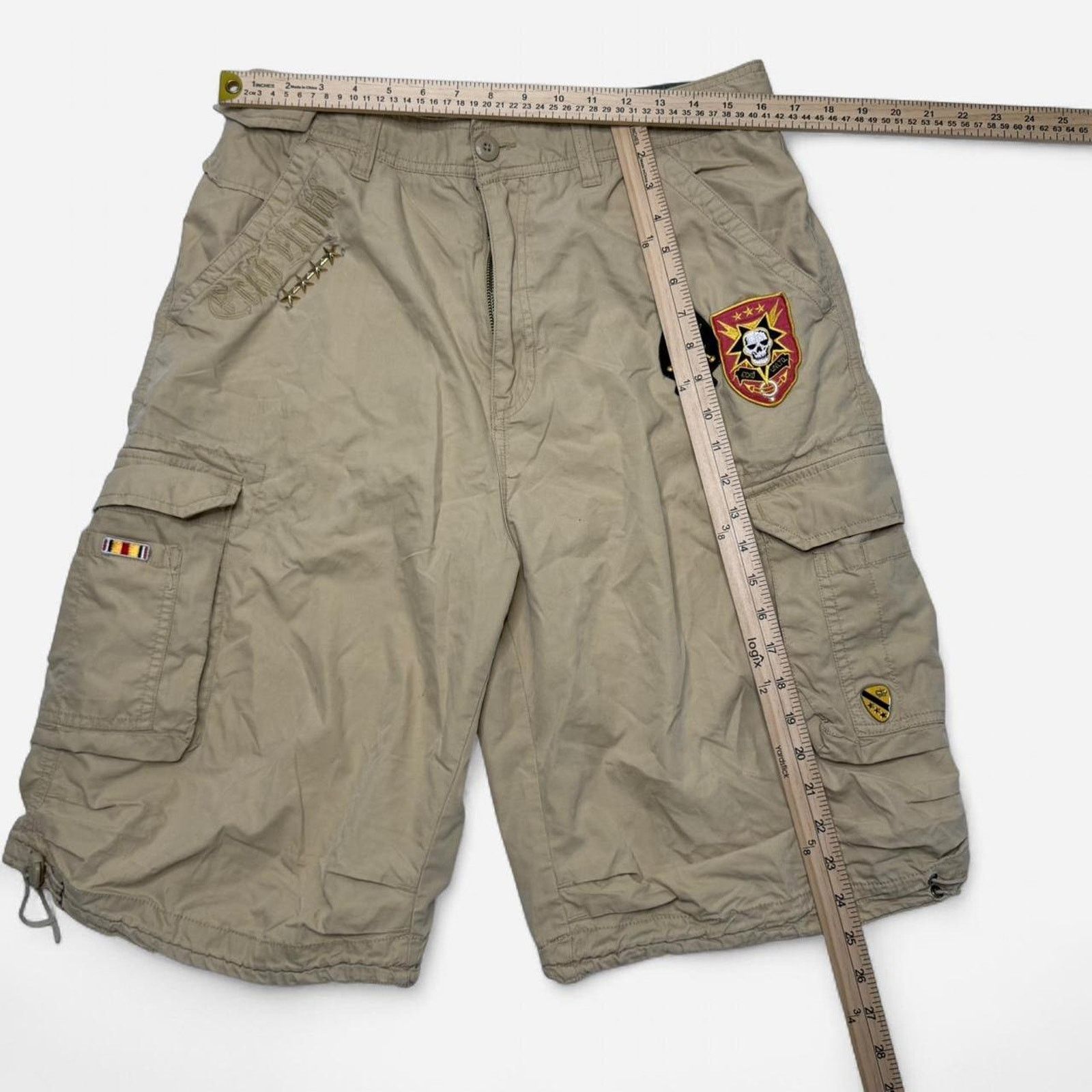 Southpole Southpole Y2K Cargo Shorts Tan Embroidered Patches Size 32 Size US 32 / EU 48 - 7 Thumbnail