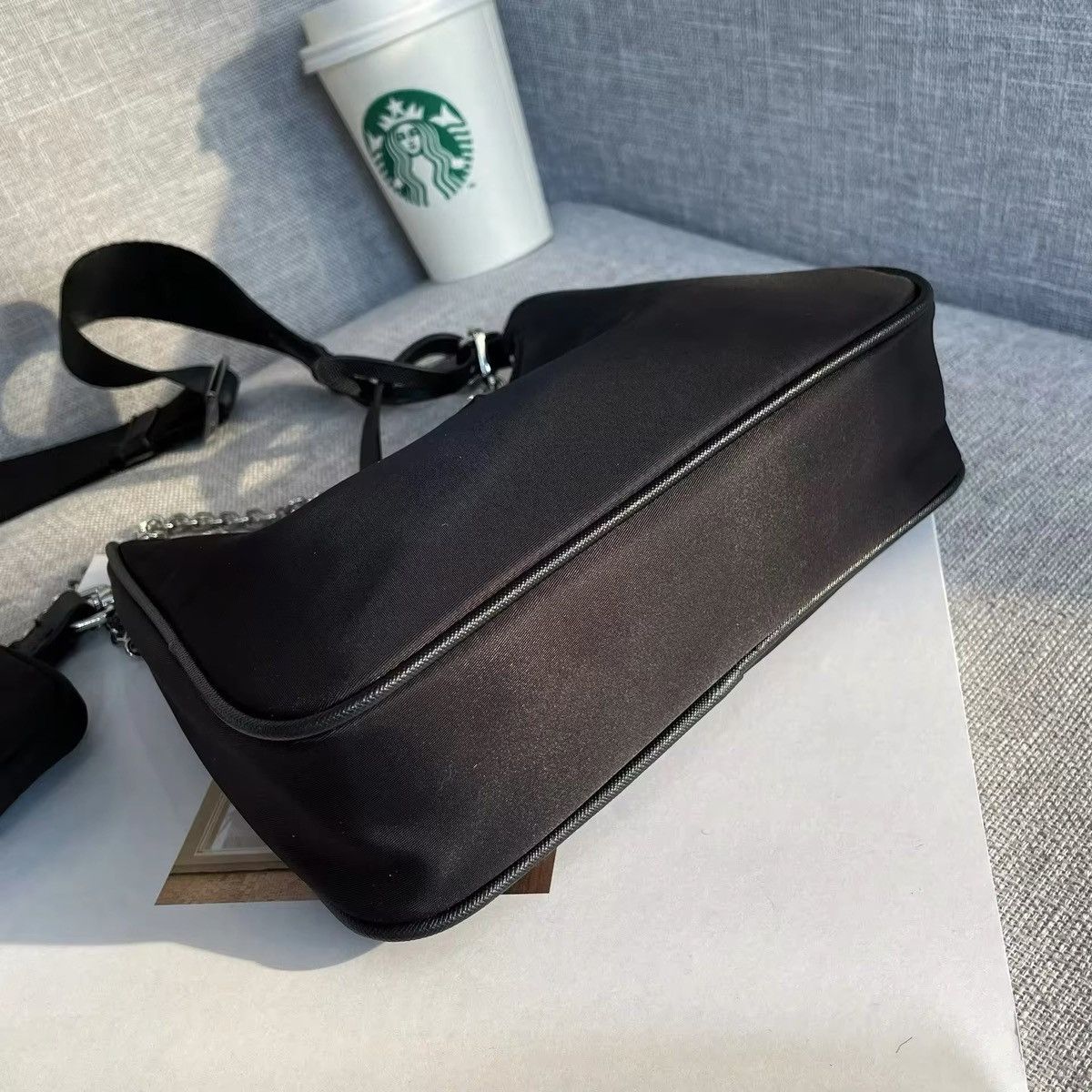 Vintage Casual Nylon Waterproof Black Small Bag Size ONE SIZE - 3 Thumbnail
