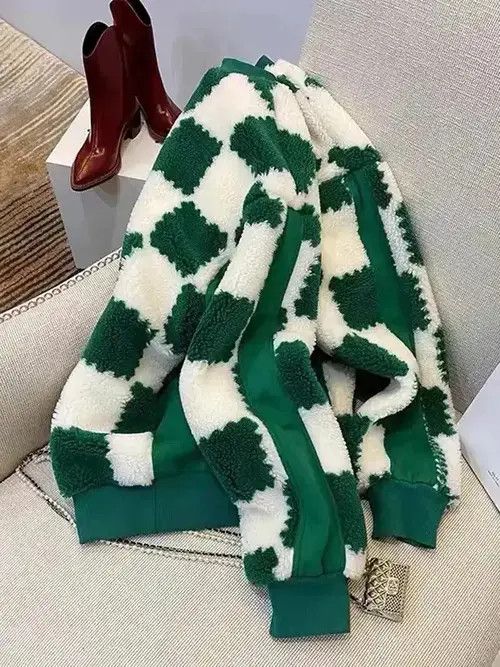Japanese Brand × Vintage ZOKI Green Winter Women Sweatshirt Fashion Plaid Size ONE SIZE - 2 Thumbnail