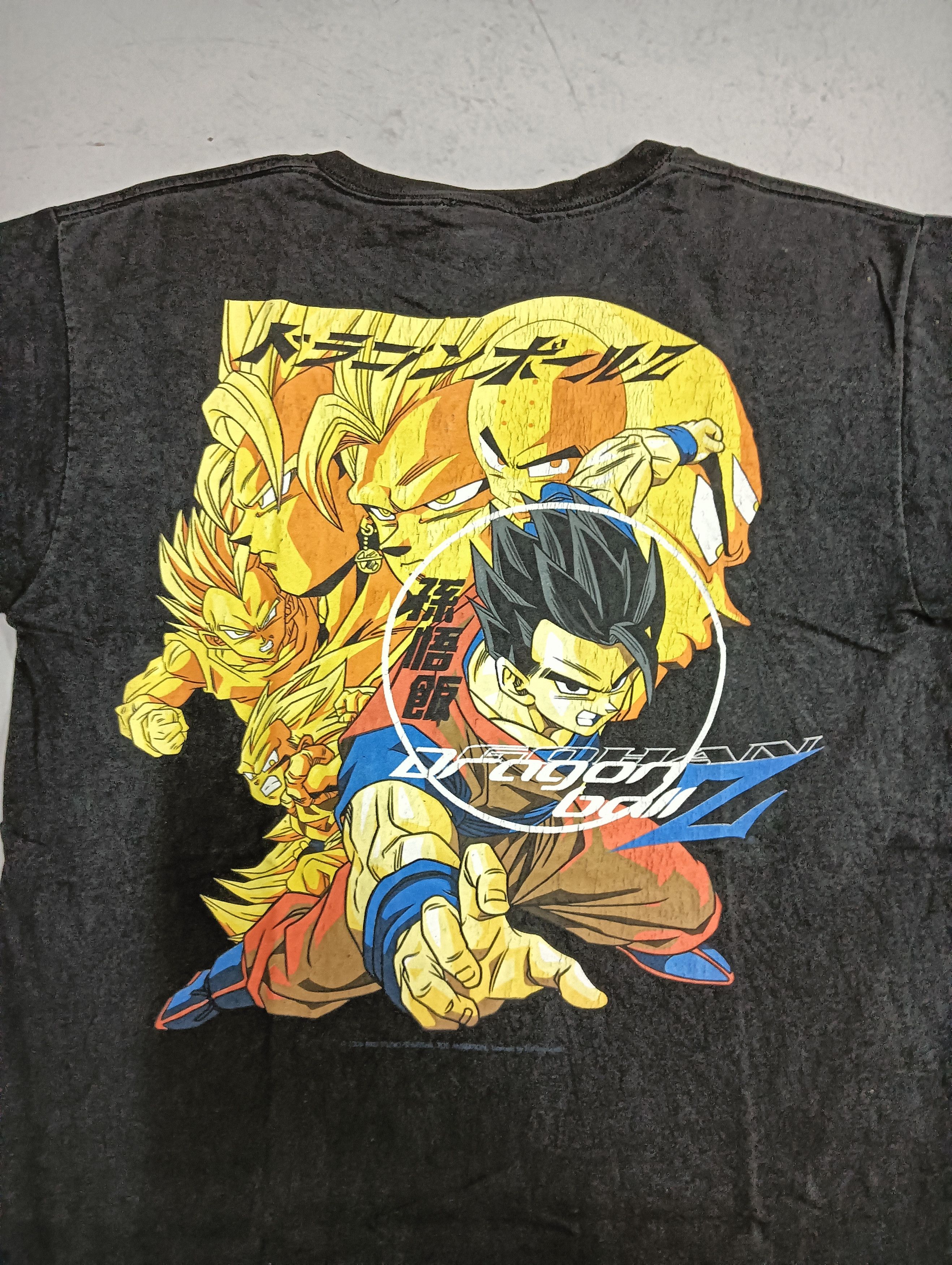 image of Anima x Cartoon Network Vintage Dbz Dragon Ball Z Gohan Anime Tee in Black, Men's (Size Medium)