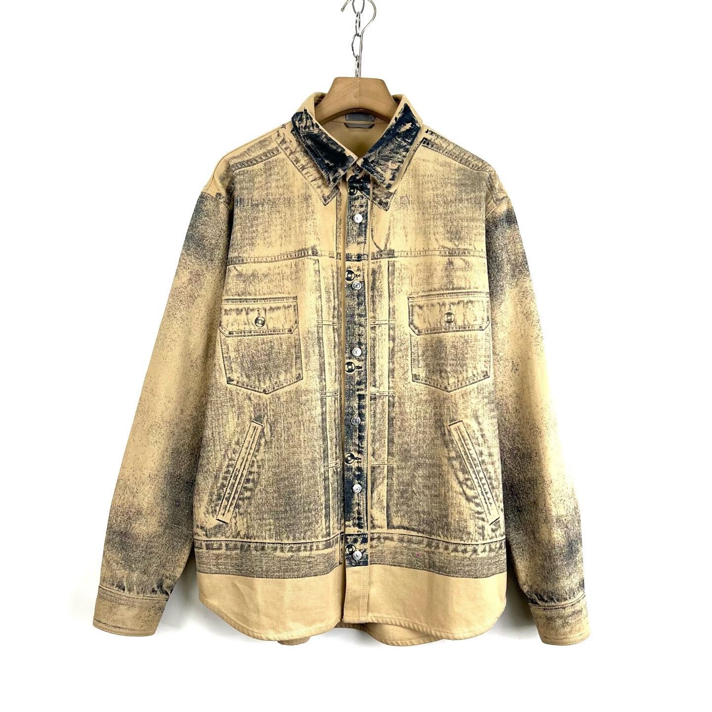 Dior Dior Beige Distressed Gradient Denim Jacket Size US M / EU 48-50 / 2 - 1 Thumbnail