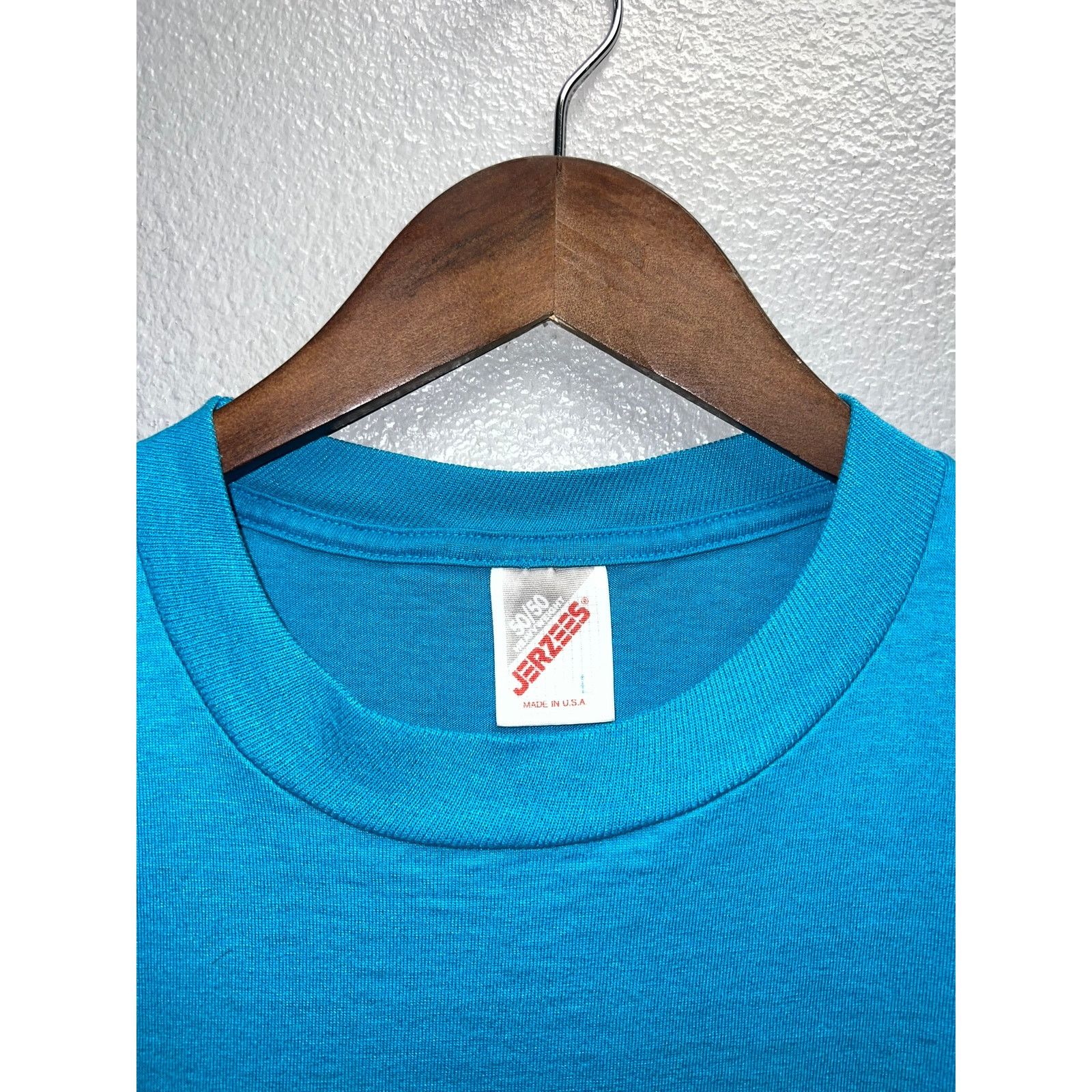 Vintage Vintage Blue Blank Shirt Jerzees USA Made 50/50 Tee 90s L Size US L / EU 52-54 / 3 - 4 Thumbnail