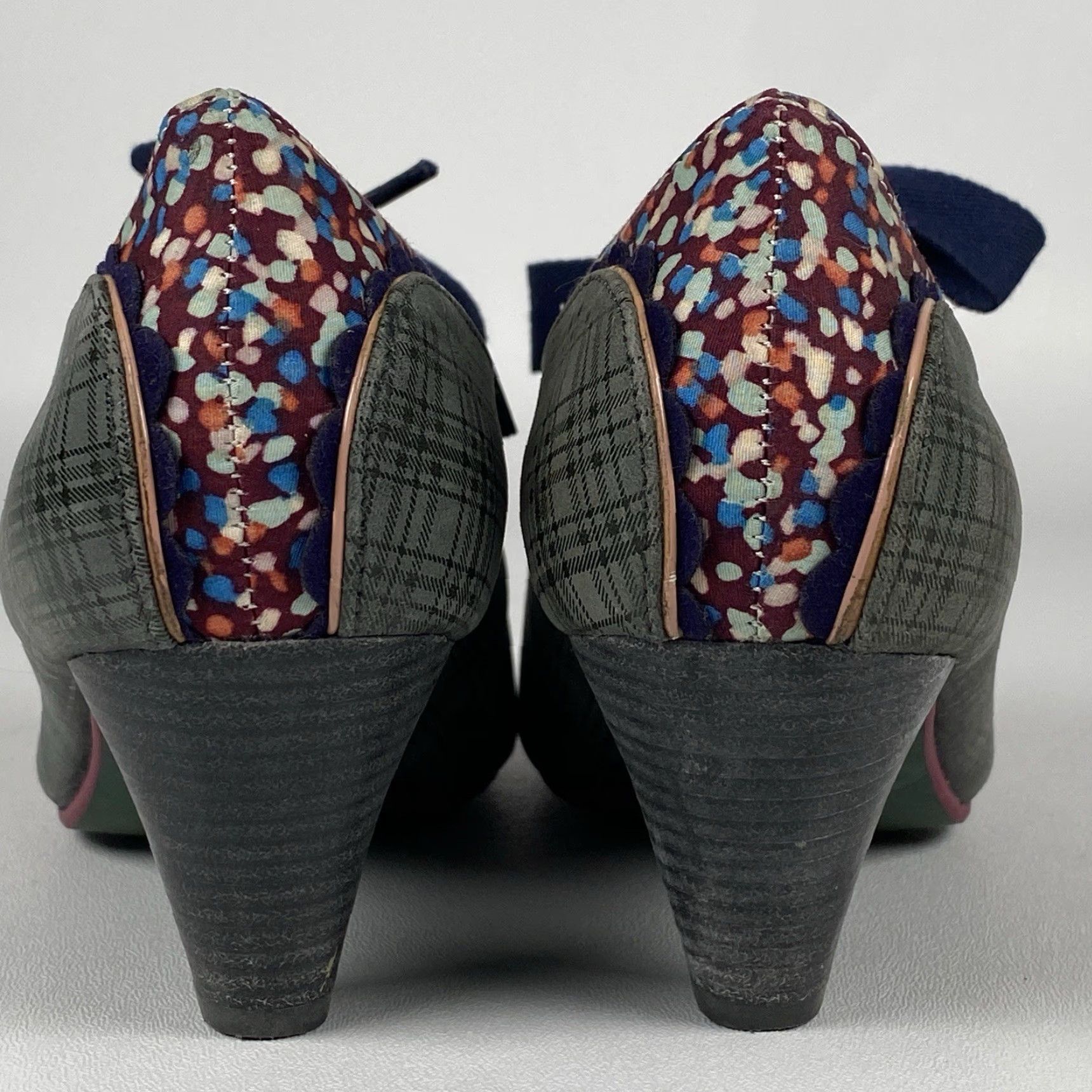 Vintage POETIC LICENCE Backlash Pumps Women’s 6.5 Grey Plaid Ribbon Tie Mid Heel Pump Size US 7 / IT 37 - 6 Thumbnail