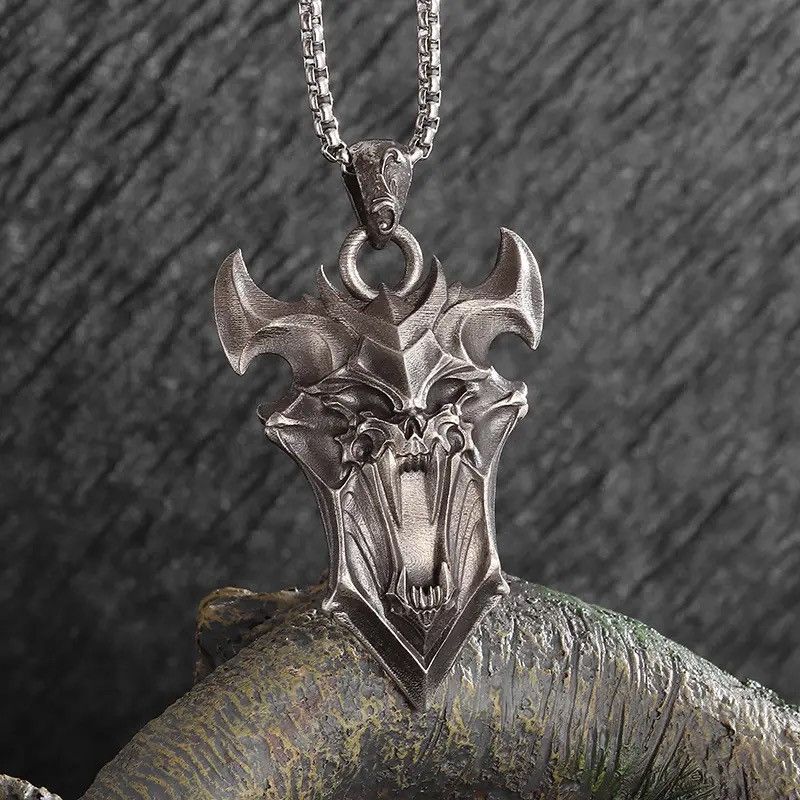 Jewelry Retro Domineering Wolf Head Sword Pendant Necklace Size ONE SIZE - 4 Thumbnail