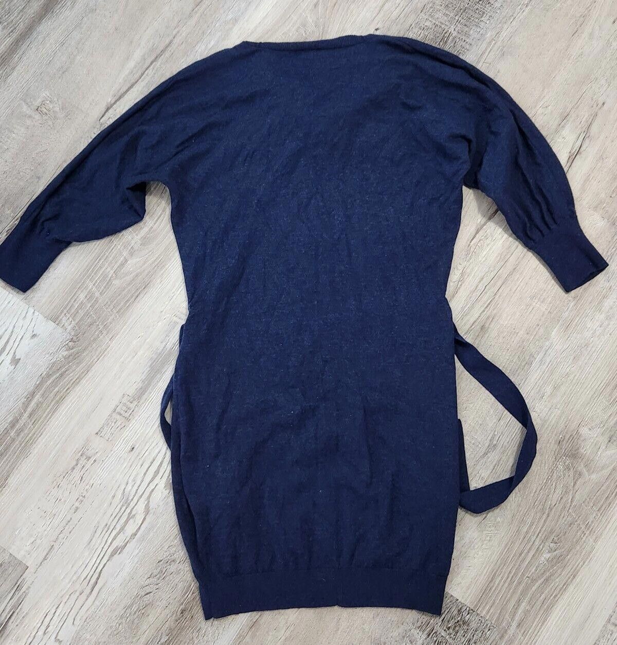 Express Express Sweater Dress Blue Belted Medium 3/4 Sleeve Size M / US 6-8 / IT 42-44 - 2 Thumbnail