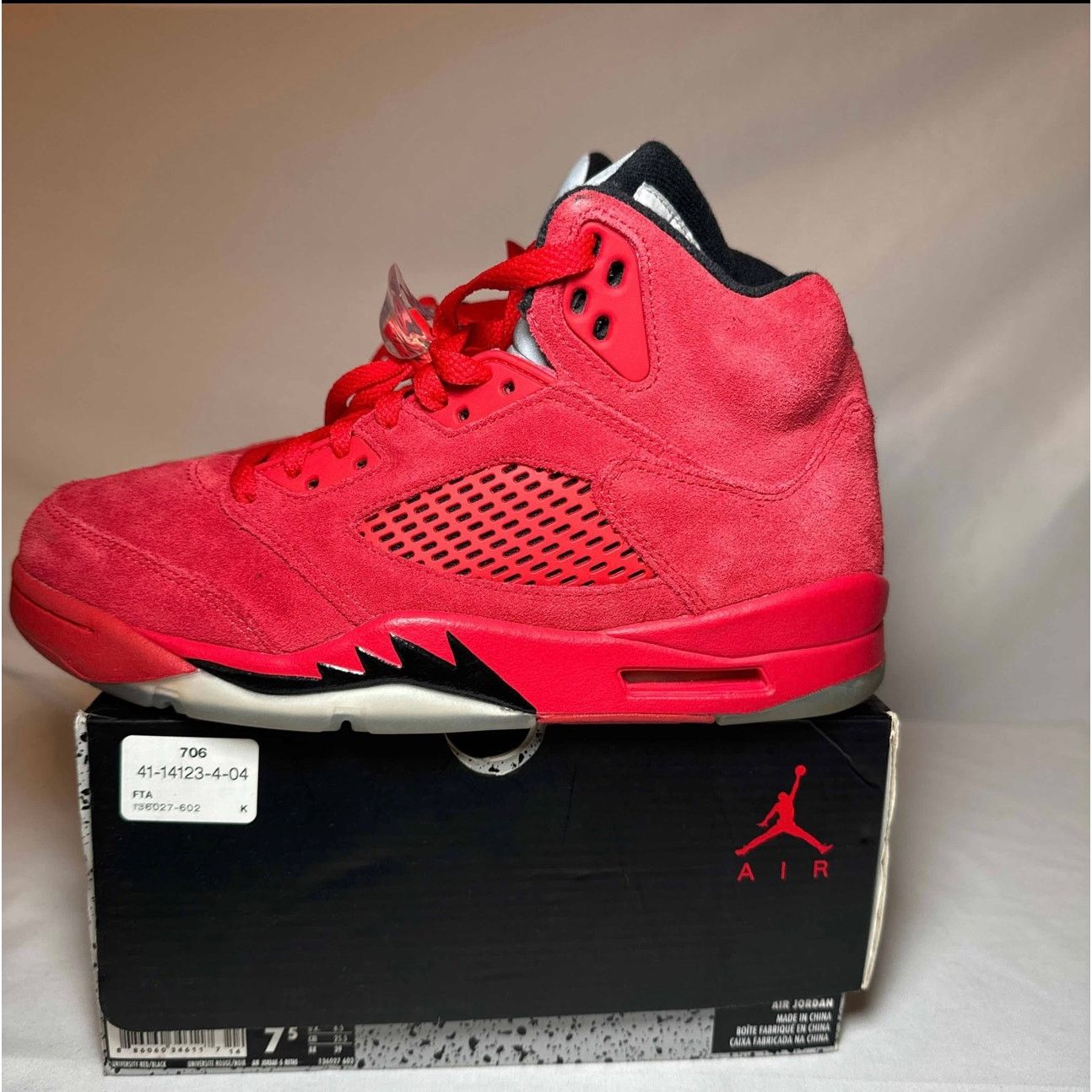 Jordan Brand × Nike Size 7.5 - Nike Air Jordan 5 Retro Red Suede Men's Shoes Size US 7.5 / EU 40-41 - 8 Thumbnail