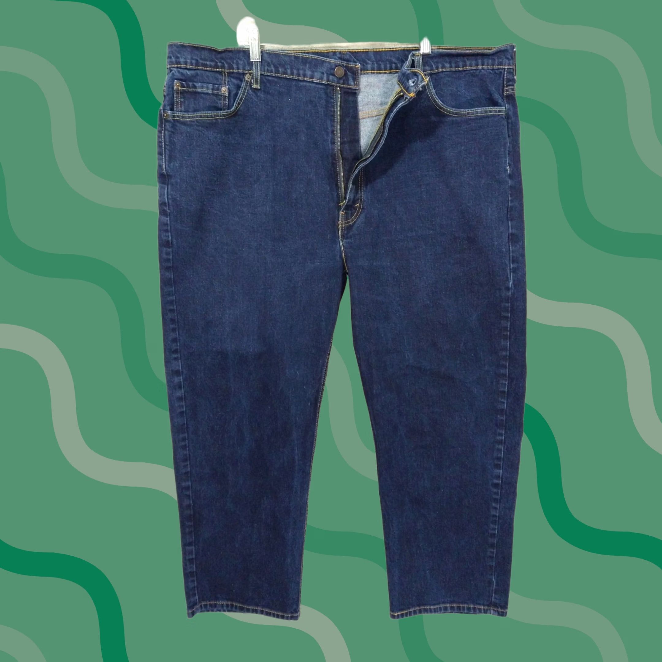 Levi's Levis 550 Jeans Mens 48x29 Blue Denim Relaxed Fit Tapered Leg Dark Wash Jeans Mens 48 Blue Denim Dark Wash Levi's 550 Relaxed Fit Tapered Jeans Size US 32 / EU 48 - 1 Thumbnail