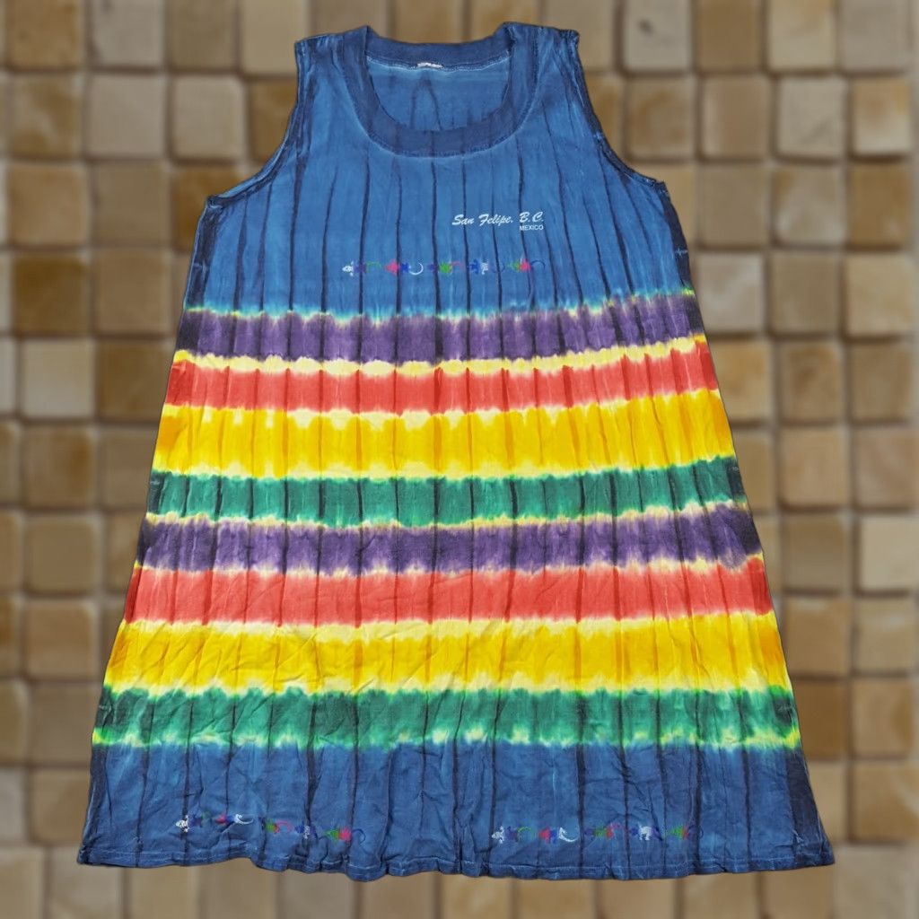 Rainbow Vintage 90s Rainbow Fish Tie-Dye Midi Sundress Women’s Size Medium Beach Bohemian Tropical Summer Size M / US 6-8 / IT 42-44 - 1 Thumbnail