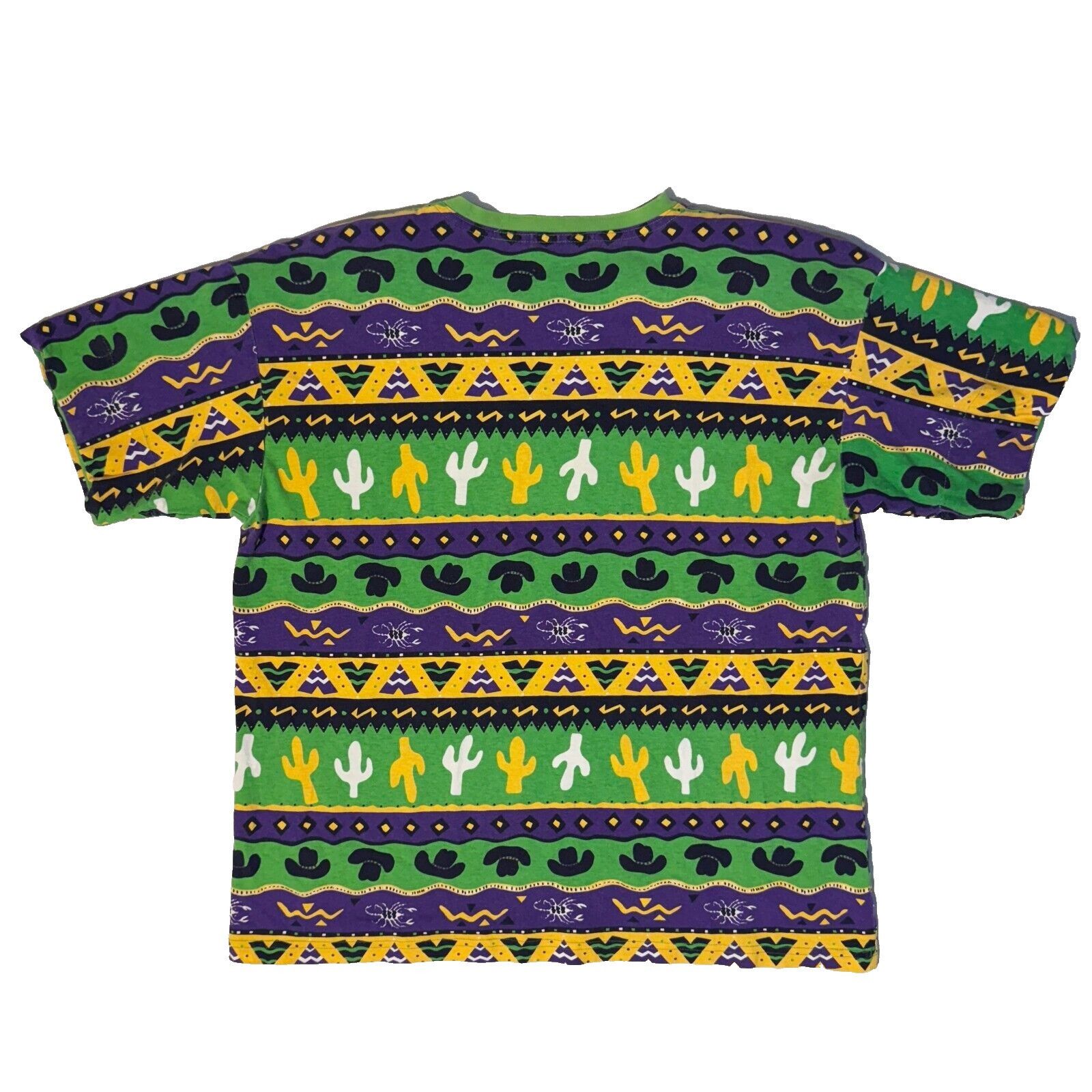 Vintage Vintage 80s Texas Southwestern Border Green/Purple AOP Retro Size US XL / EU 56 / 4 - 6 Thumbnail