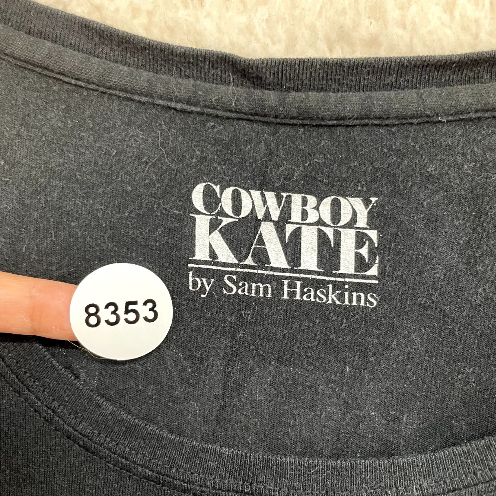MOUSSY VINTAGE Cowboy Kate T-Shirt M Medium Graphic Sam Haskins Western Cowgirl Cyber Grunge Moussy Women T-Shirt Black Slim Casual Western Girls Size M / US 6-8 / IT 42-44 - 8 Thumbnail