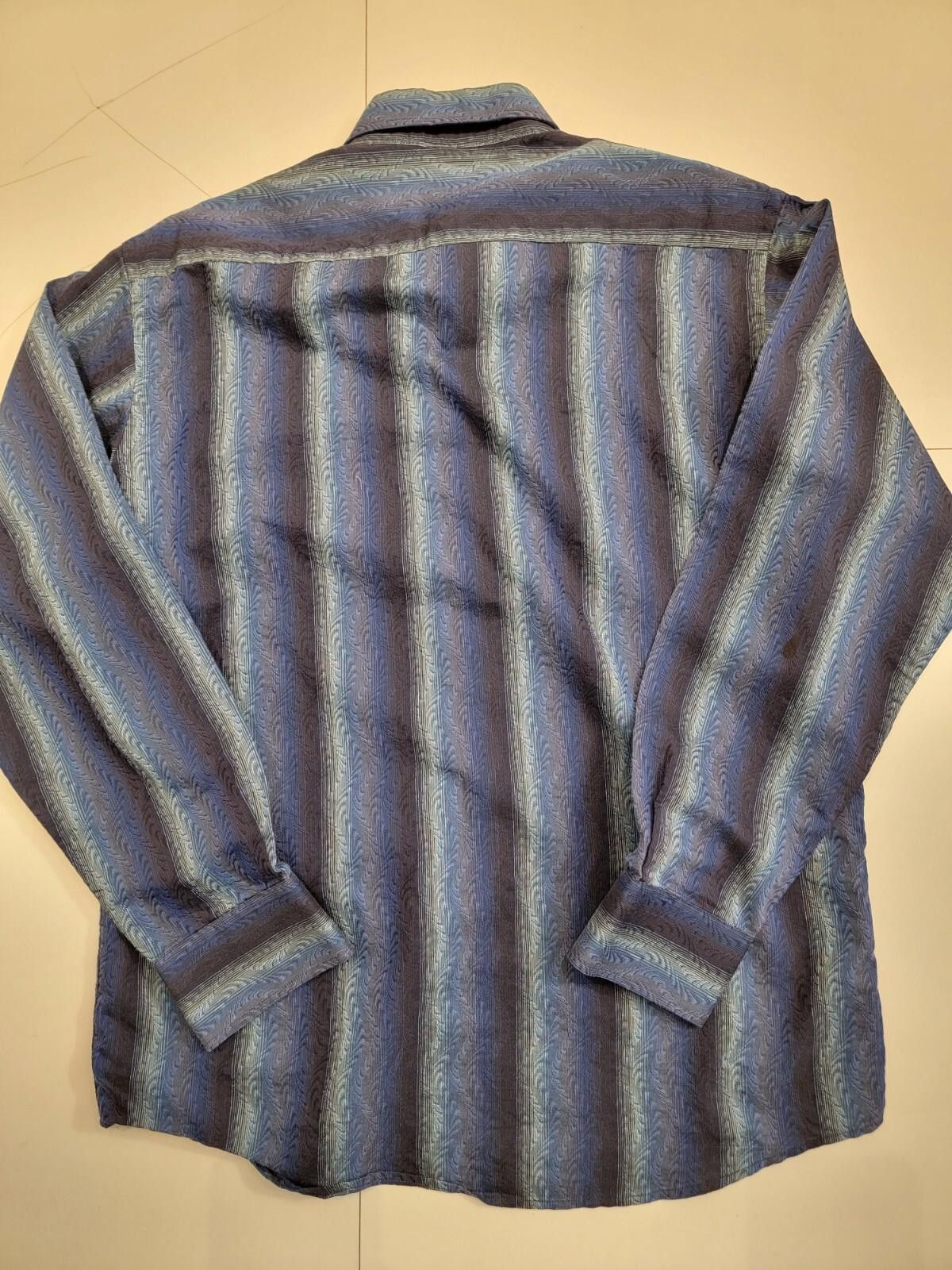 Luchiano Visconti Luchiano Visconti Button Down Shirt Men L Blue Black Size US L / EU 52-54 / 3 - 2 Thumbnail