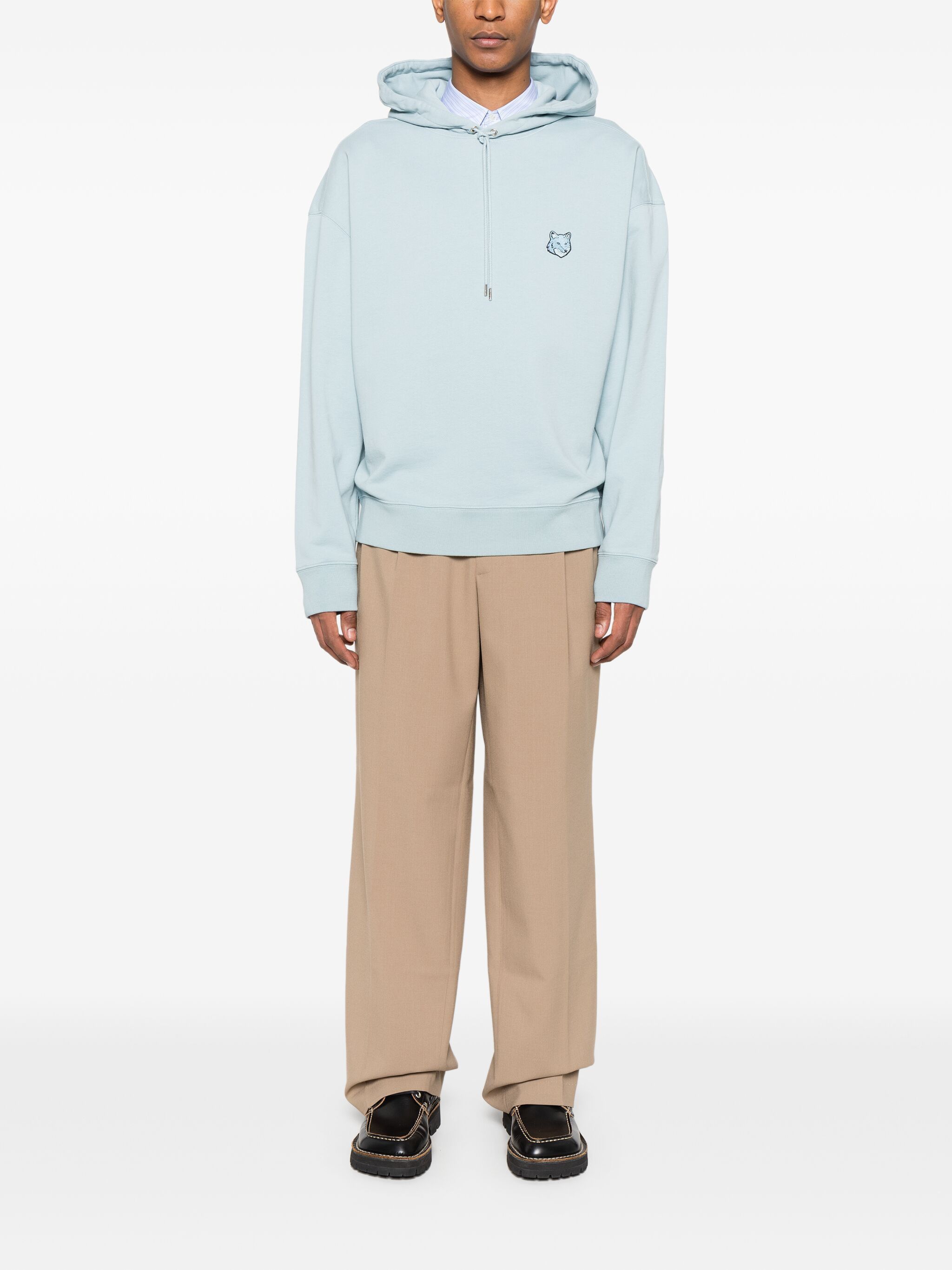 Maison Kitsune o1s22i1n1124 Bold Fox Head Hoodie in Light Blue Size US M / EU 48-50 / 2 - 2 Thumbnail