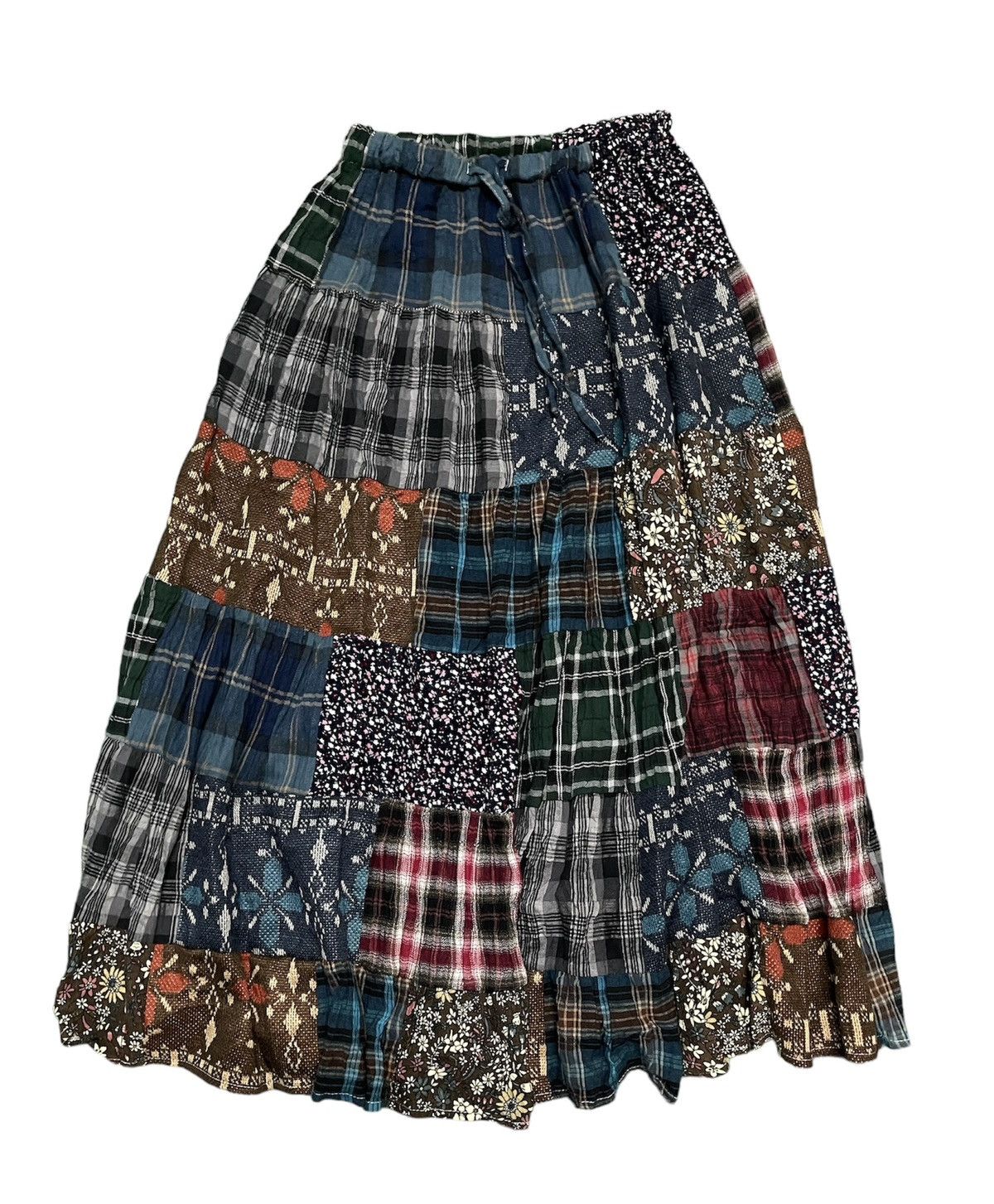Japanese Brand Agile Patchwork Needles style Skirt Size 32" / US 10 / IT 46 - 1 Thumbnail