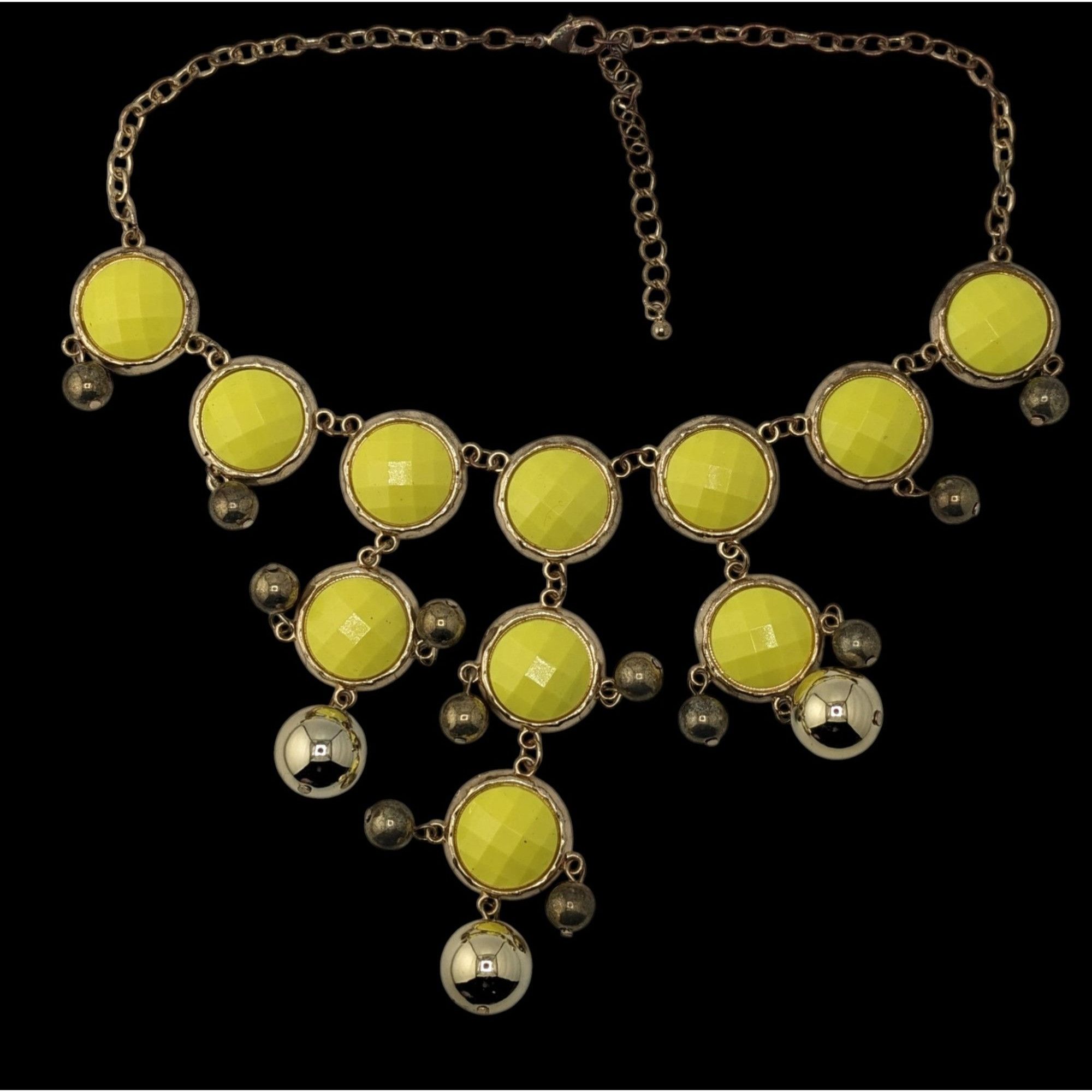 Other Yellow Statement Bubble Bib Necklace With Gold-Tone Accents Size ONE SIZE - 2 Thumbnail