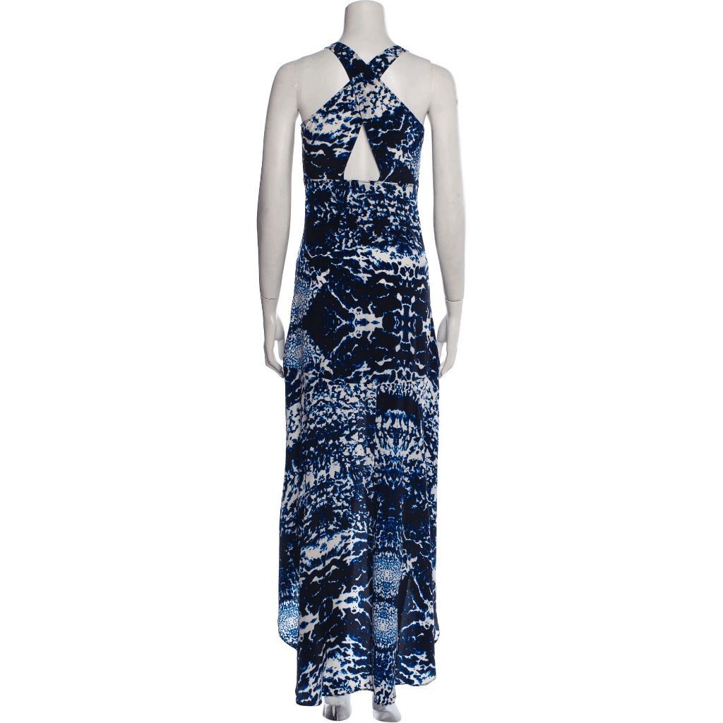 Other Intermix Blue Silk Printed High-Low Maxi Dress Size S / US 4 / IT 40 - 2 Thumbnail