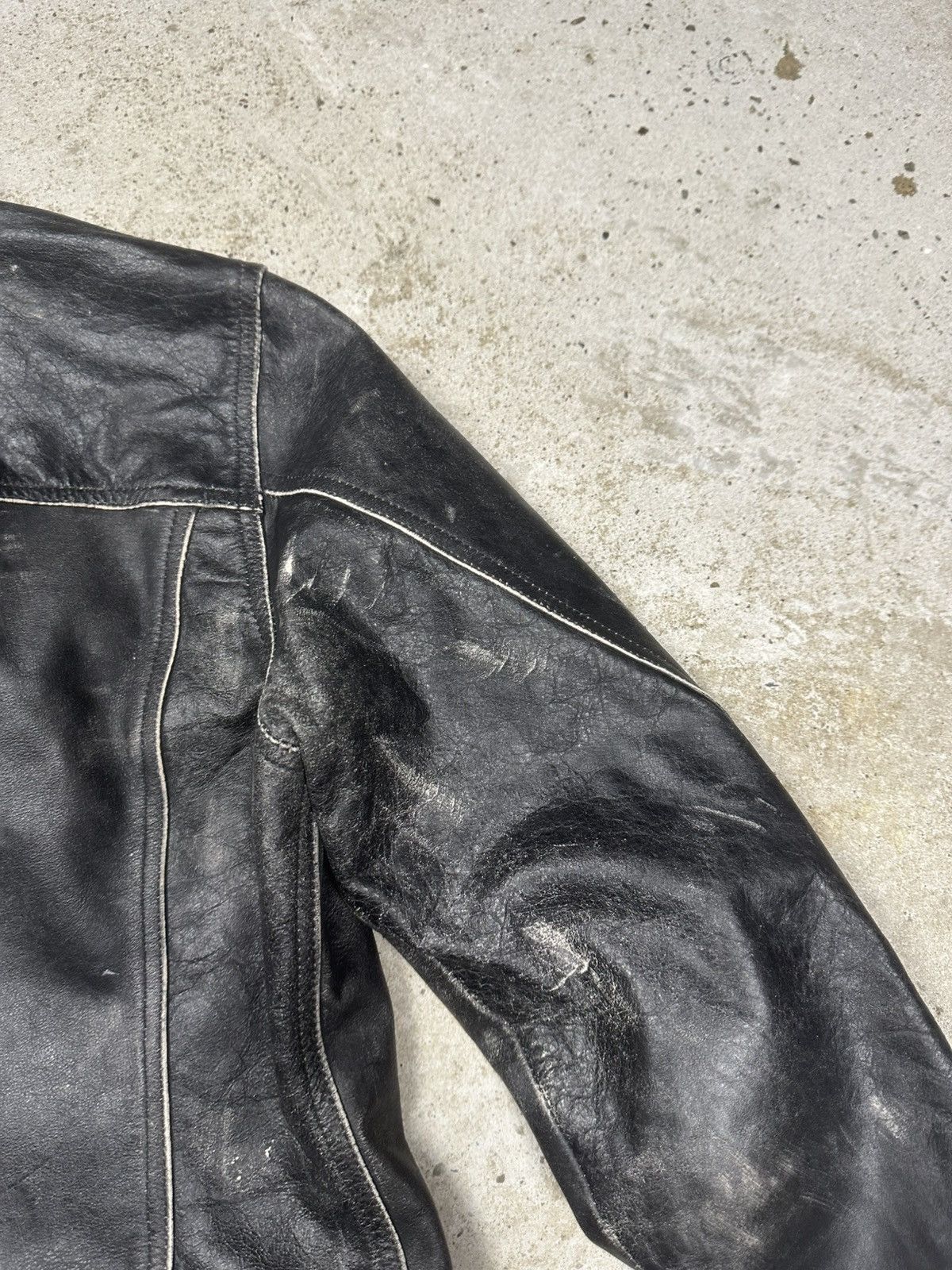 Just Cavalli Cavalli 2000s Eroded Brut Archive Leather Trucker Jacket Size M / US 6-8 / IT 42-44 - 20 Thumbnail