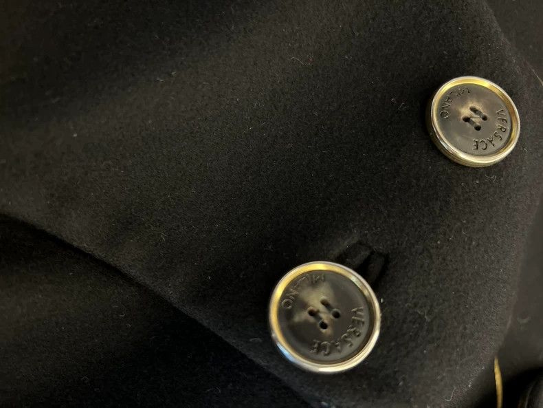 Versace Versace Black embroidered coat coat Size US M / EU 48-50 / 2 - 4 Thumbnail