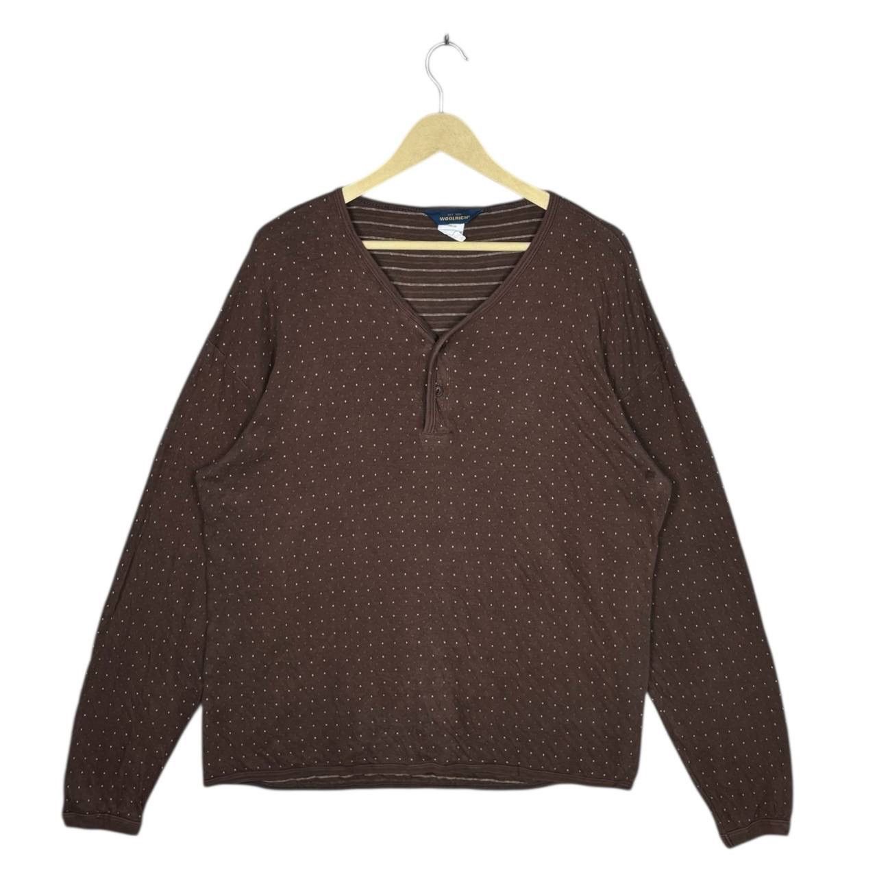 Woolrich Woolen Mills Vintage Woolrich Brown Polka Dot Henley Shirt L 90s Gorpcore Size US L / EU 52-54 / 3 - 1 Thumbnail