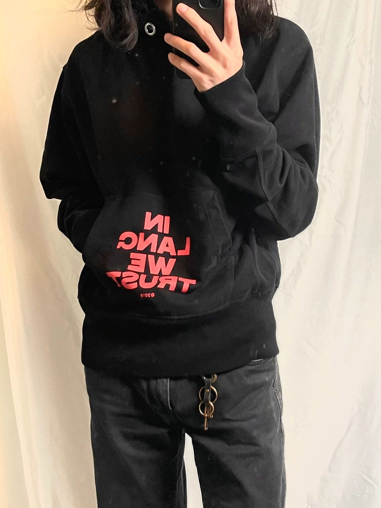 Helmut Lang Helmut Lang Slogan Short Hoodie Men M/Women L Red Black Size US M / EU 48-50 / 2 - 1 Thumbnail