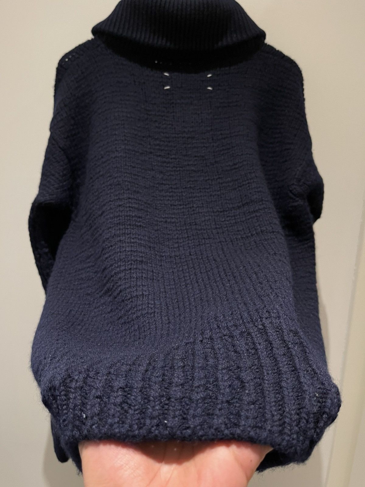 Maison Margiela Maison Margiela AW06 Navy Wool Shawl Collar Knit Sweater Size US L / EU 52-54 / 3 - 18 Thumbnail