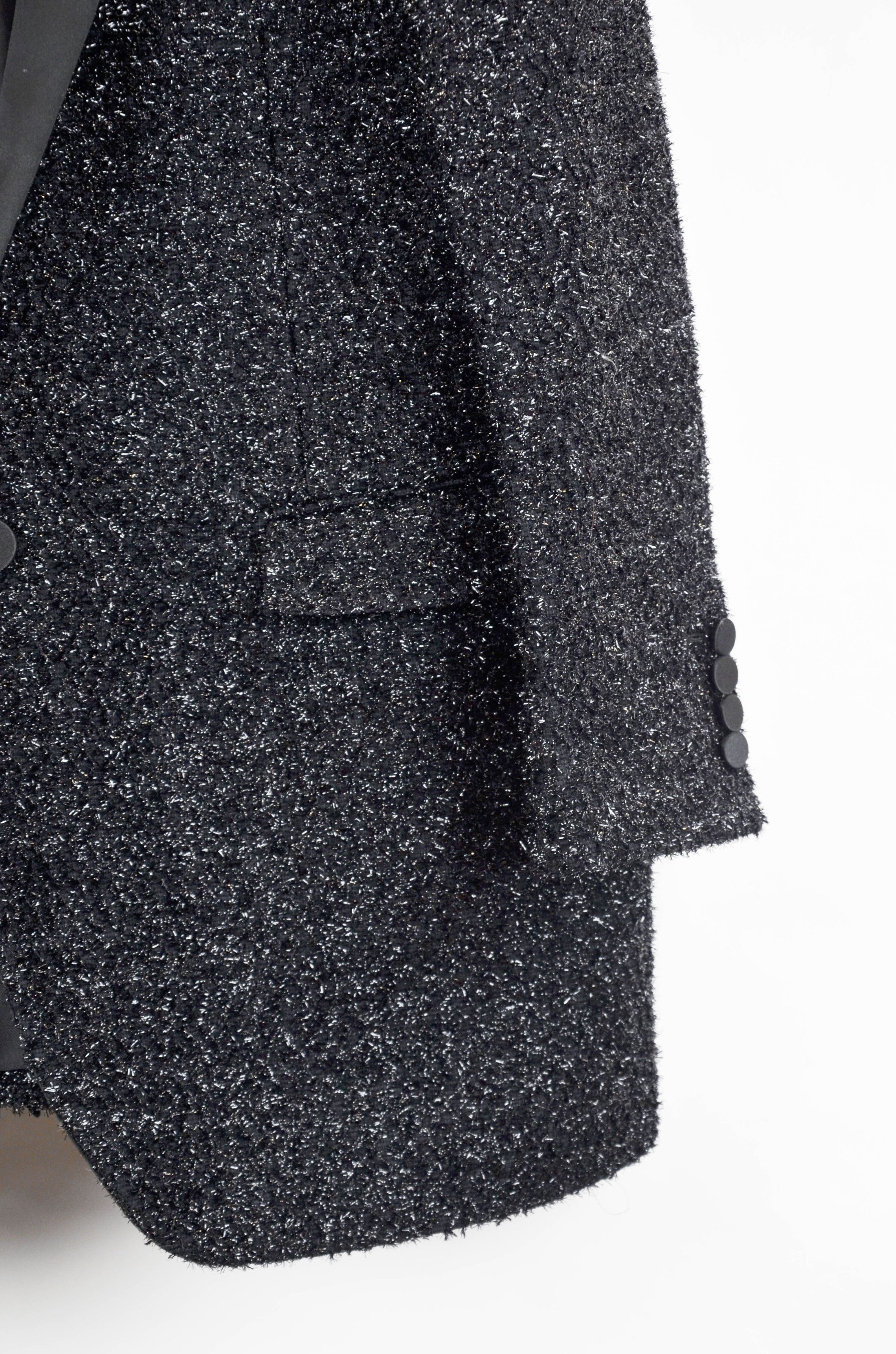 Saint Laurent Paris Saint Laurent Paris Black Sparkle Tuxedo Blazer – Size 46 Size 46R - 4 Thumbnail