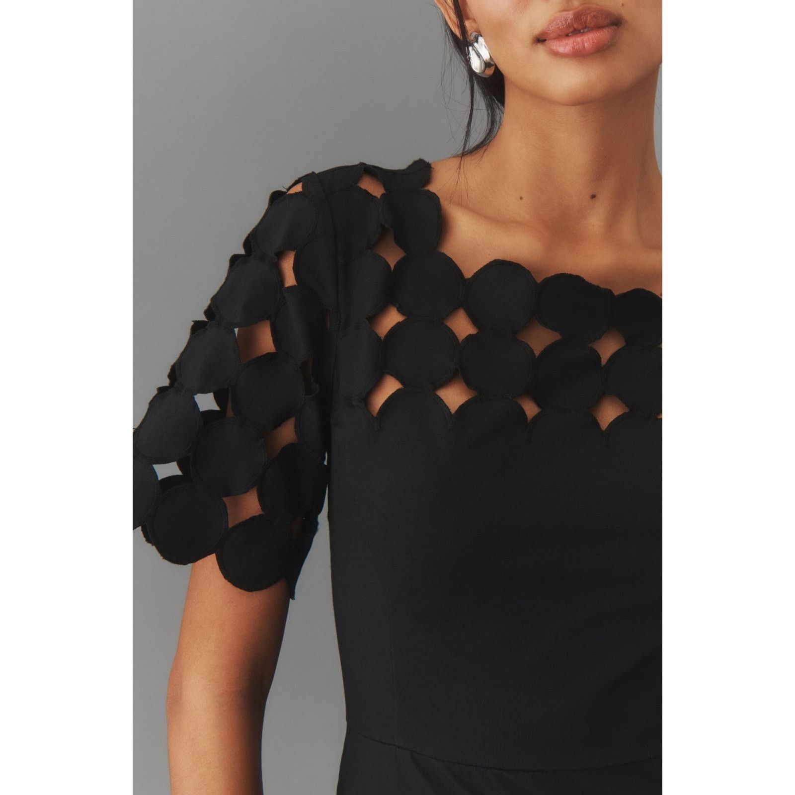 Anthropologie New Cutwork Mini Shift Dress $178 Sz 14 Black Size XL / US 12-14 / IT 48-50 - 2 Thumbnail
