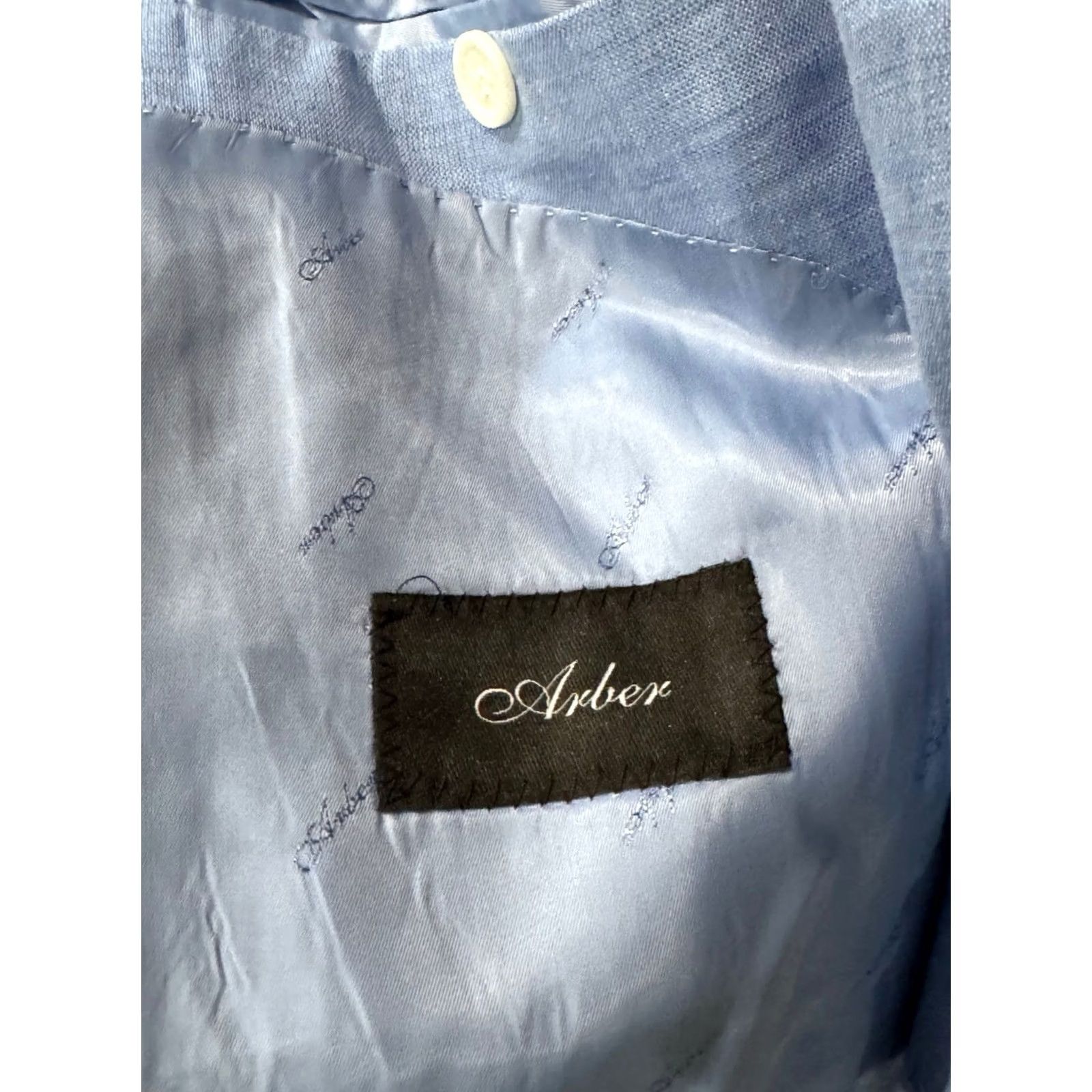 Vintage Arber Blue Linen Ctn Jacket Coat Sz 84 40 R Medium M Blazer Men XS? Size 40R - 6 Thumbnail