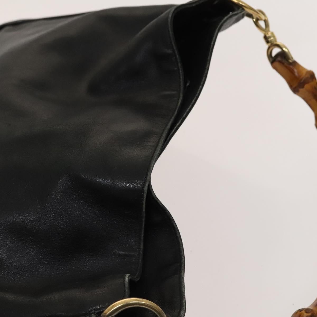 Gucci GUCCI Bamboo Handbag Leather Black Gold 001 3754 001 3754 Size ONE SIZE - 6 Thumbnail