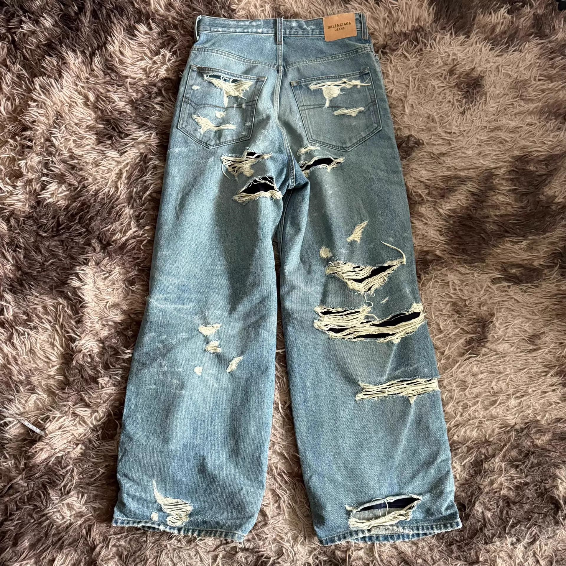 Balenciaga Balenciaga Afterworld Double Layered Distressed Denim S Size US 31 - 2 Thumbnail