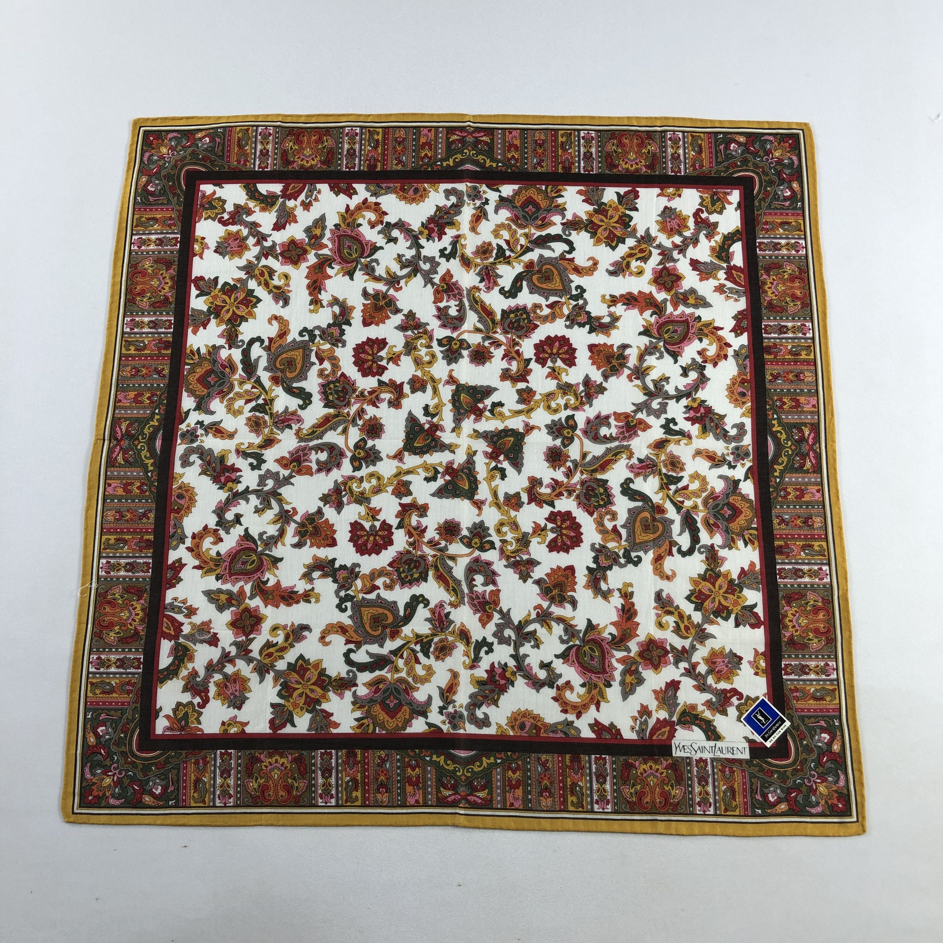 Vintage × Yves Saint Laurent YSL Paisley Handkerchief Neckerchief Bandana H2603 Size ONE SIZE - 1 Thumbnail