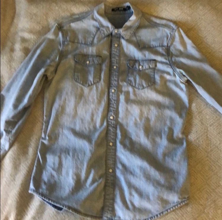 Blk Dnm Blk Denim Blue Denim Shirt, like Saint Laurent Size US L / EU 52-54 / 3 - 1 Thumbnail