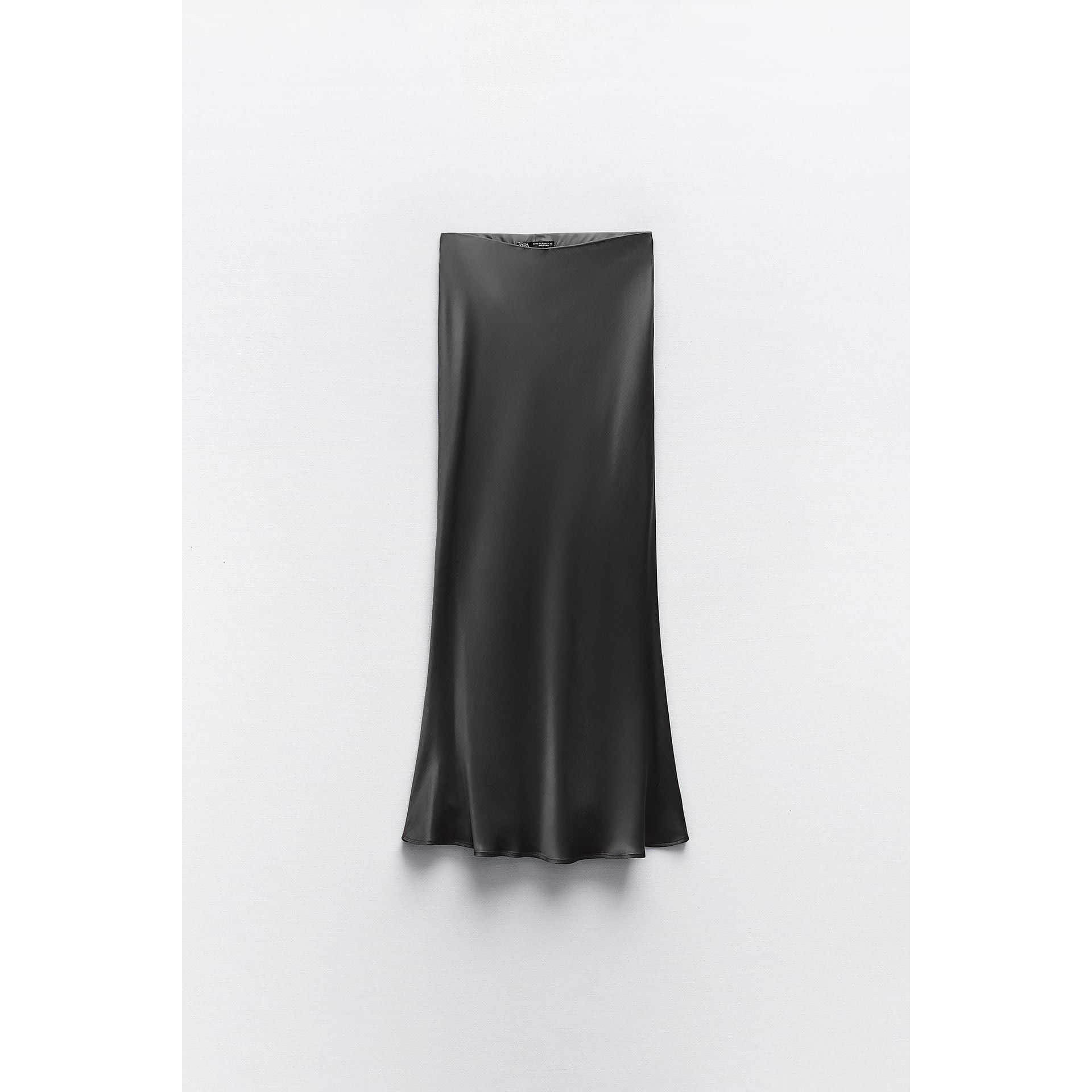 Zara Zara Space Grey Silky Midi Skirt Size 27" / US 4 / IT 40 - 5 Thumbnail