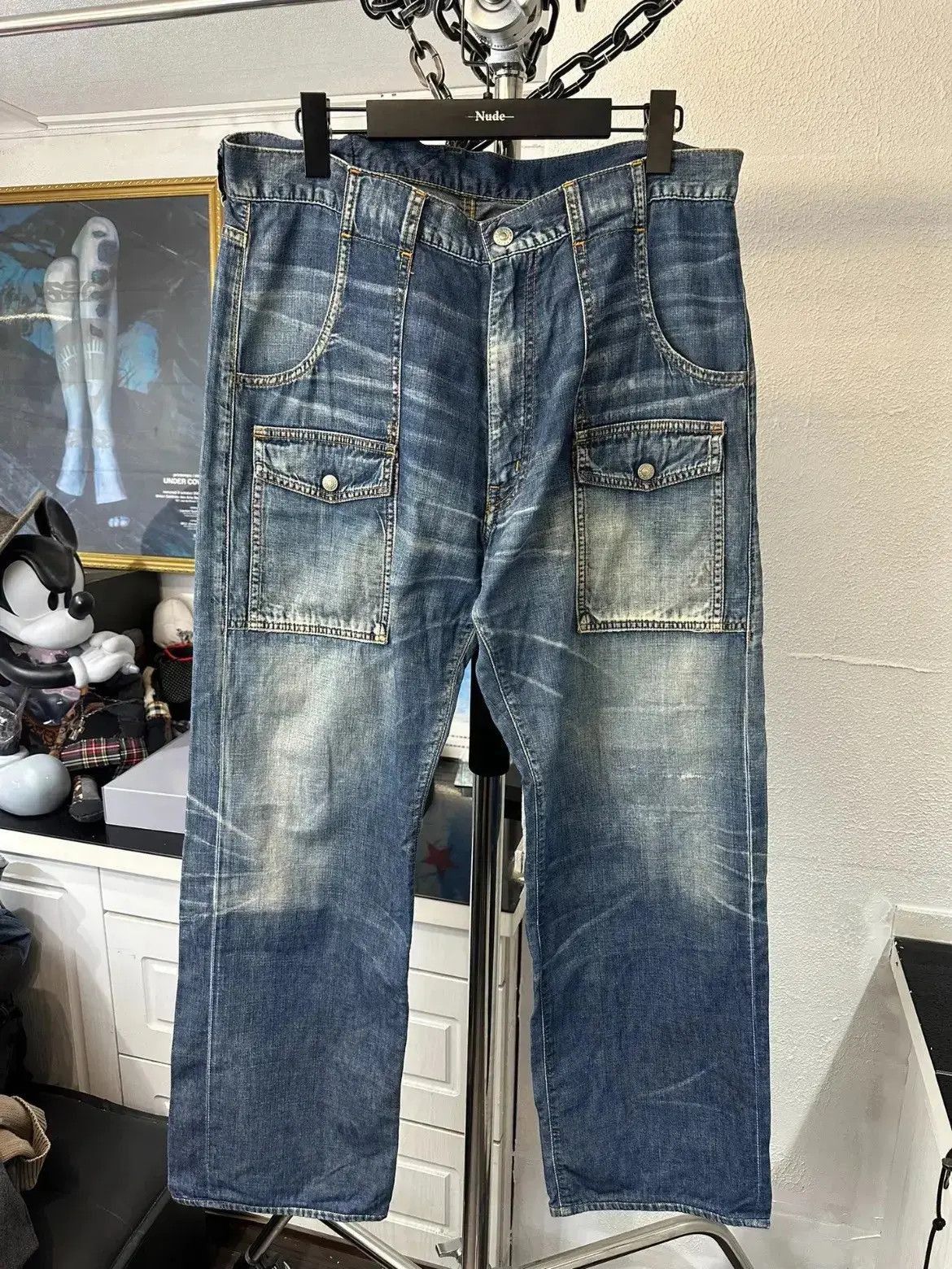 Yohji Yamamoto Sz 3 Yohji Yamamoto Y’s for man washed cargo jeans-2505 Size US 34 / EU 50 - 1 Thumbnail