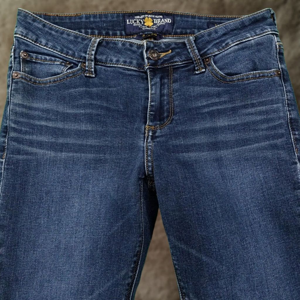 Lucky Brand Lucky Brand Lolita Skinny Jeans Womens 2 Medium Blue Denim 5-Pocket Stretch Zip Belts Logo Embroidered Back Patch Size 26" / US 2 / IT 38 - 1 Thumbnail