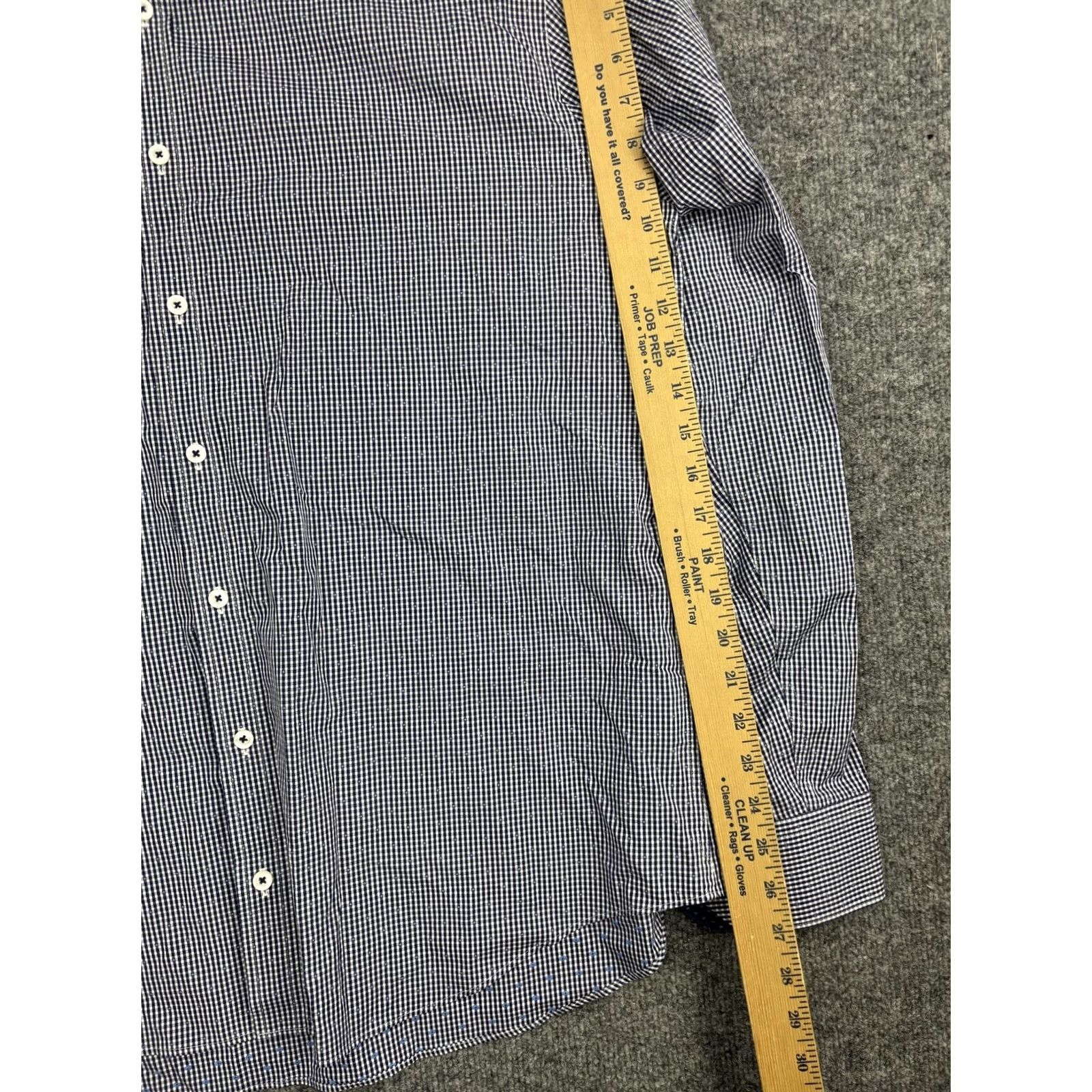 BUGATCHI Bugatchi Shirt Mens 2XL Blue Check Long Sleeve Button Front Cotton Casual Size US XXL / EU 58 / 5 - 5 Thumbnail