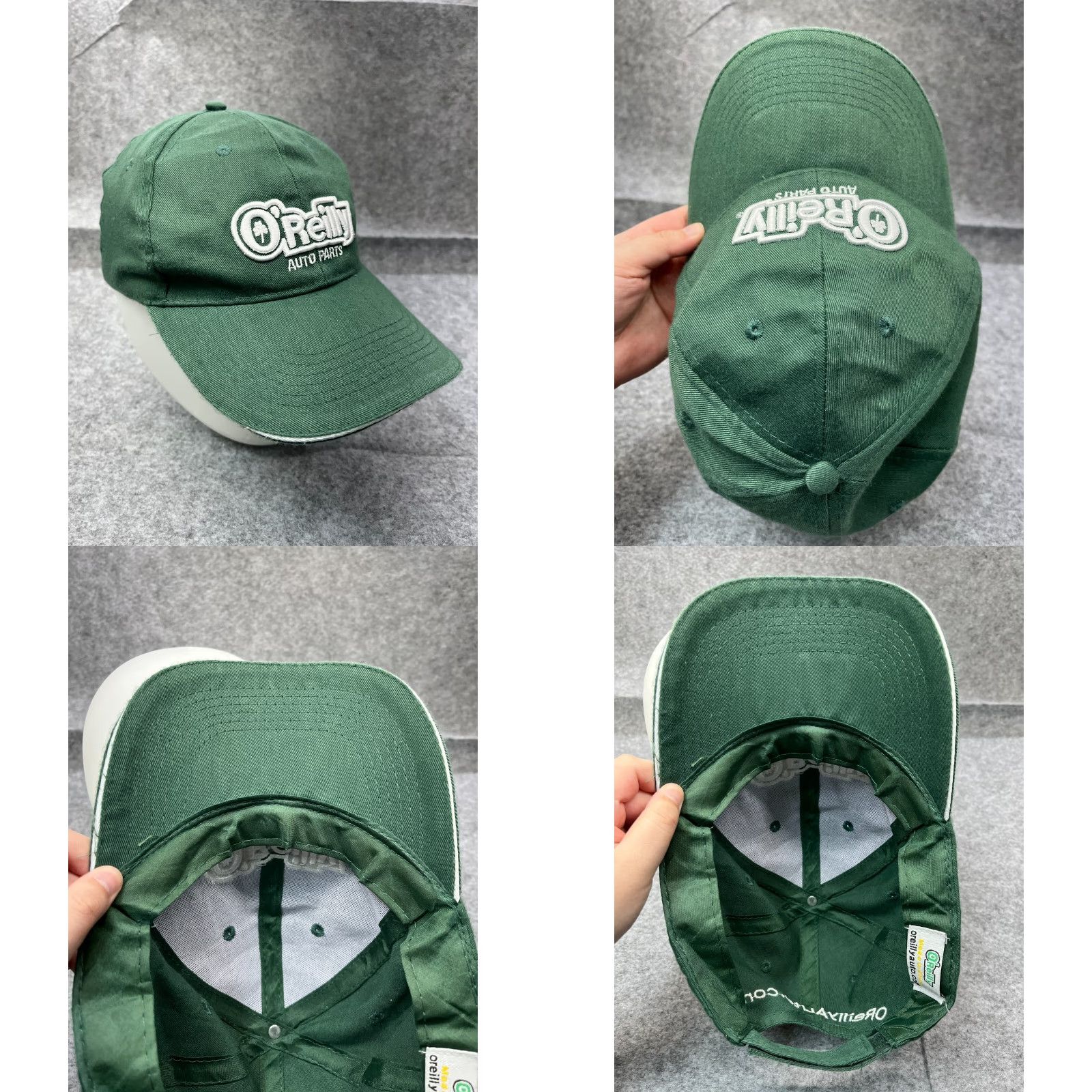 Vintage O'Reilly Auto Parts Hat Cap Strap Back Adult One Size Green Cotton Blend Baseball Cap Mens Size ONE SIZE - 8 Thumbnail