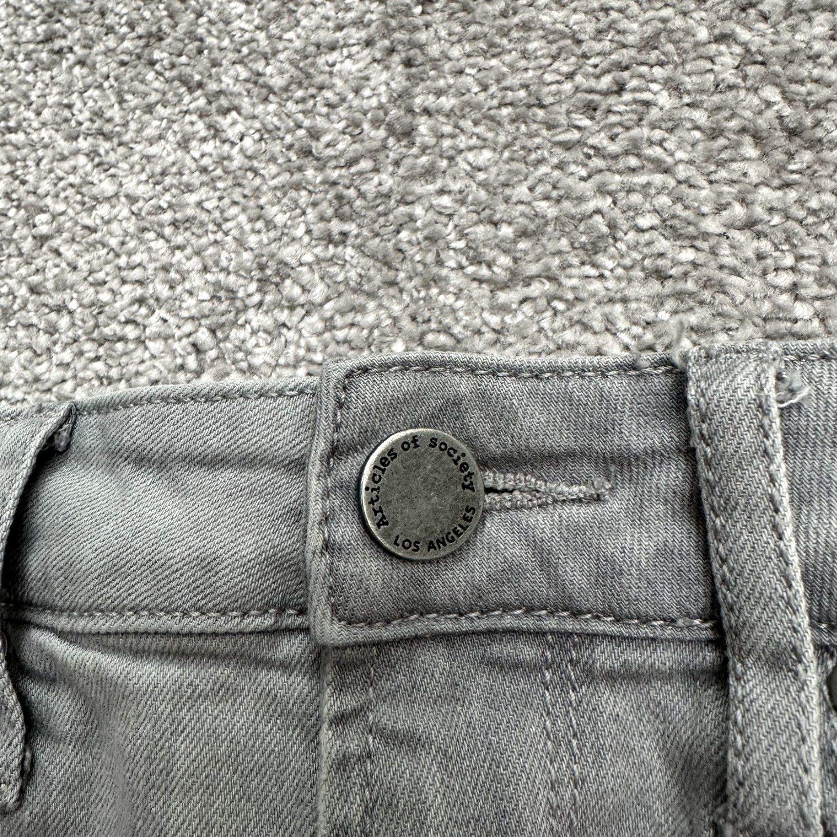Vintage Articles of Society Skinny Jeans Womens 27 Gray Mid Rise Distressed Regular Fit Size 27" / US 4 / IT 40 - 4 Thumbnail