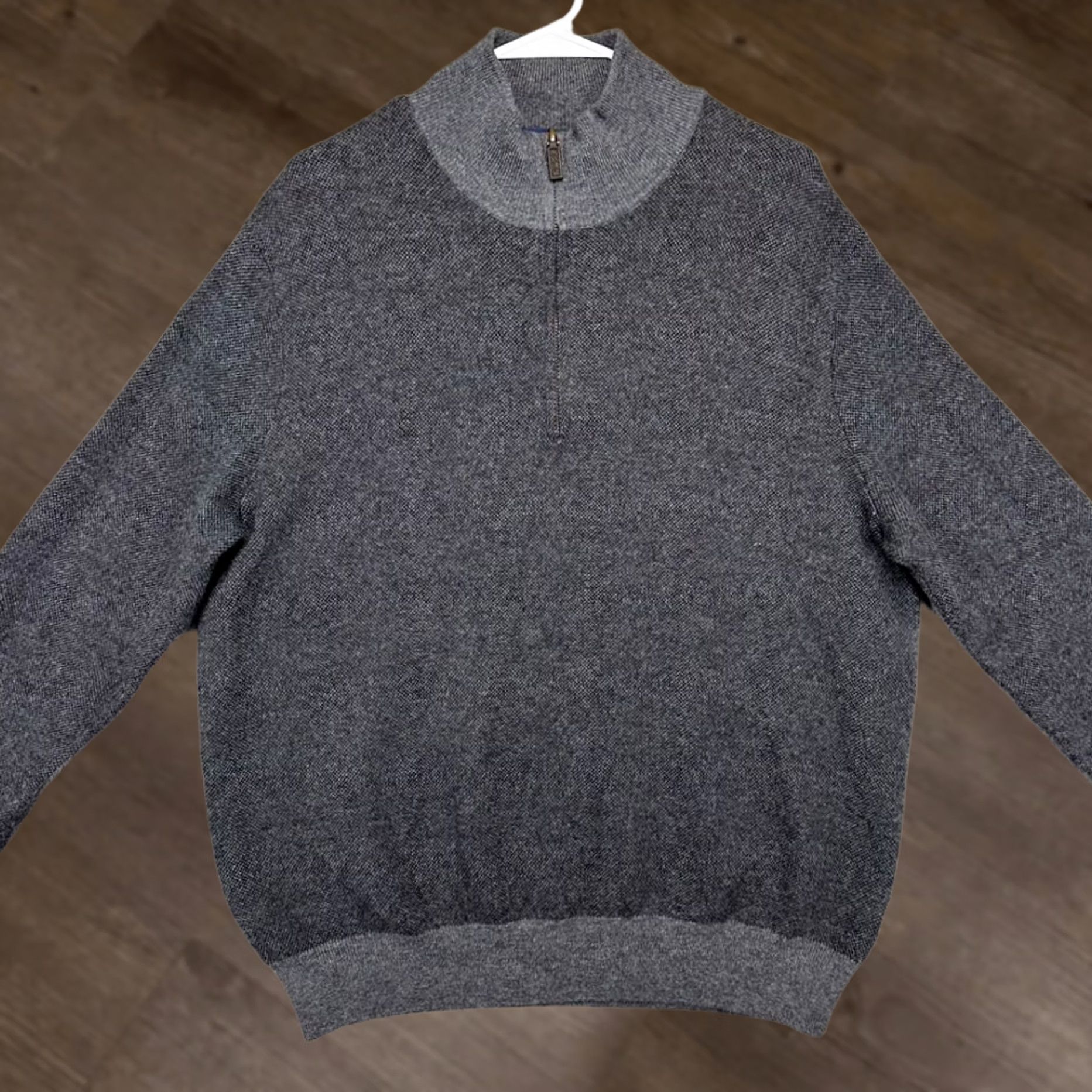 Polo Ralph Lauren Polo Ralph Lauren Sweater Mens XL Grey 100% Merino Wool Quarter Zip Pullover Size US XL / EU 56 / 4 - 1 Thumbnail