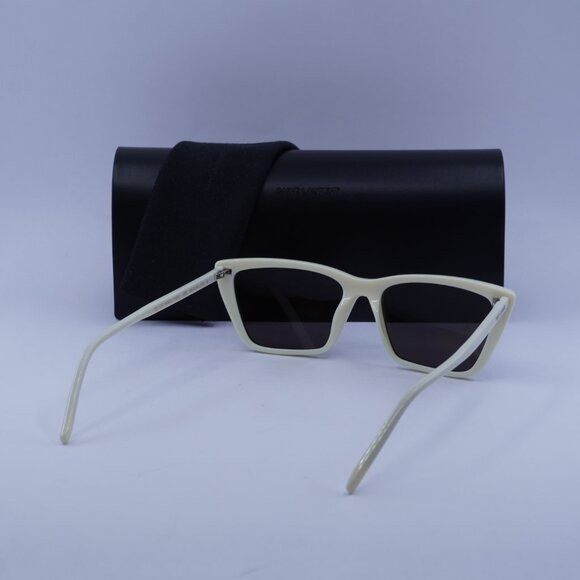 Saint Laurent Paris Saint Laurent SL737 MICA THIN 005 Sunglasses Ivory Cat Eye F Size ONE SIZE - 11 Thumbnail