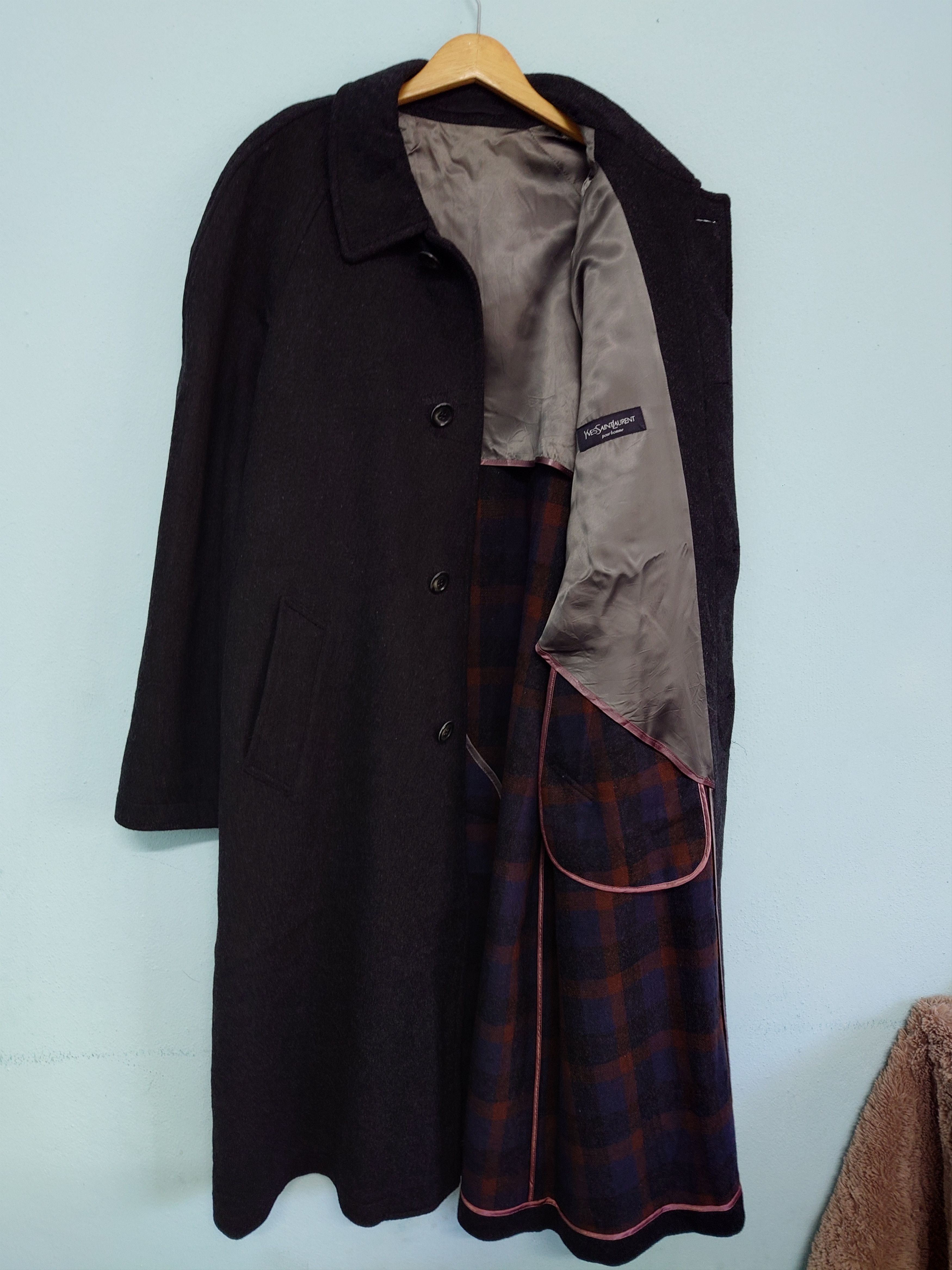 Yves Saint Laurent Vintage Yves Saint Laurent Pour Homme Wool Long Coat Size US M / EU 48-50 / 2 - 4 Thumbnail